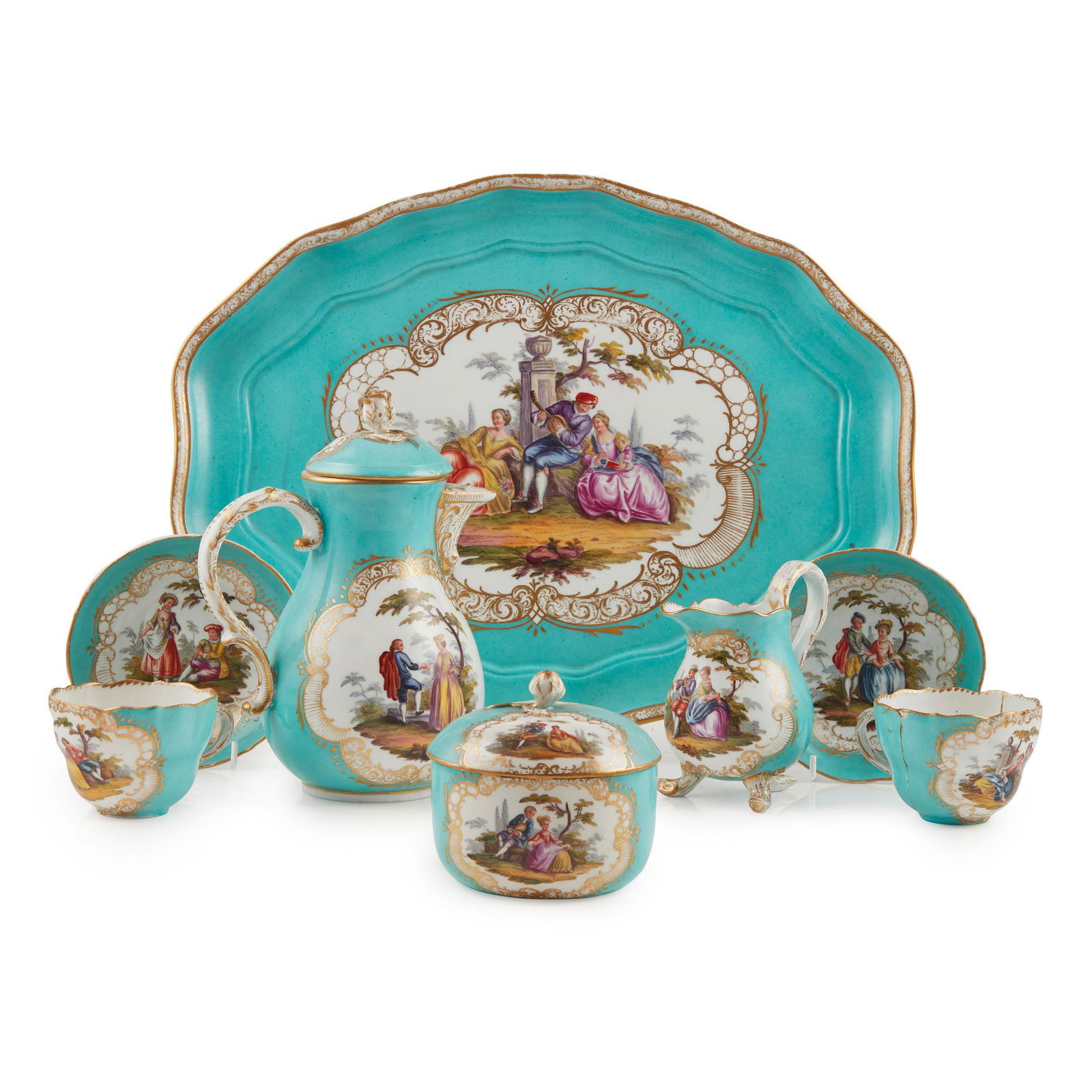 MEISSEN STYLE CABARET SET LATE 19TH CENTURY (1 of 1)