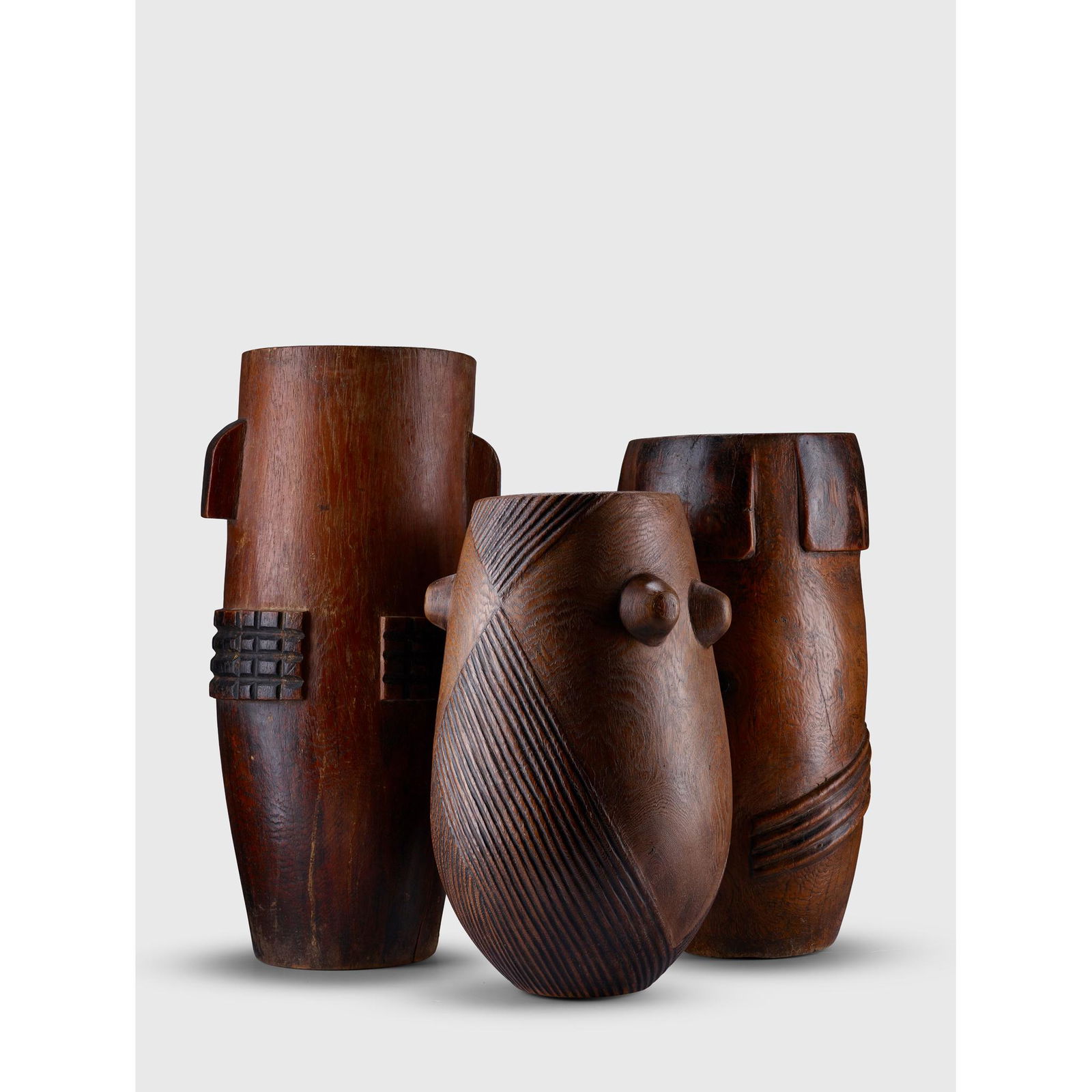 TRIO OF ZULU MILK CONTAINERS, AMATHUNGA SOUTH AFRICA, EARLY 20TH CENTURY (1 of 1)