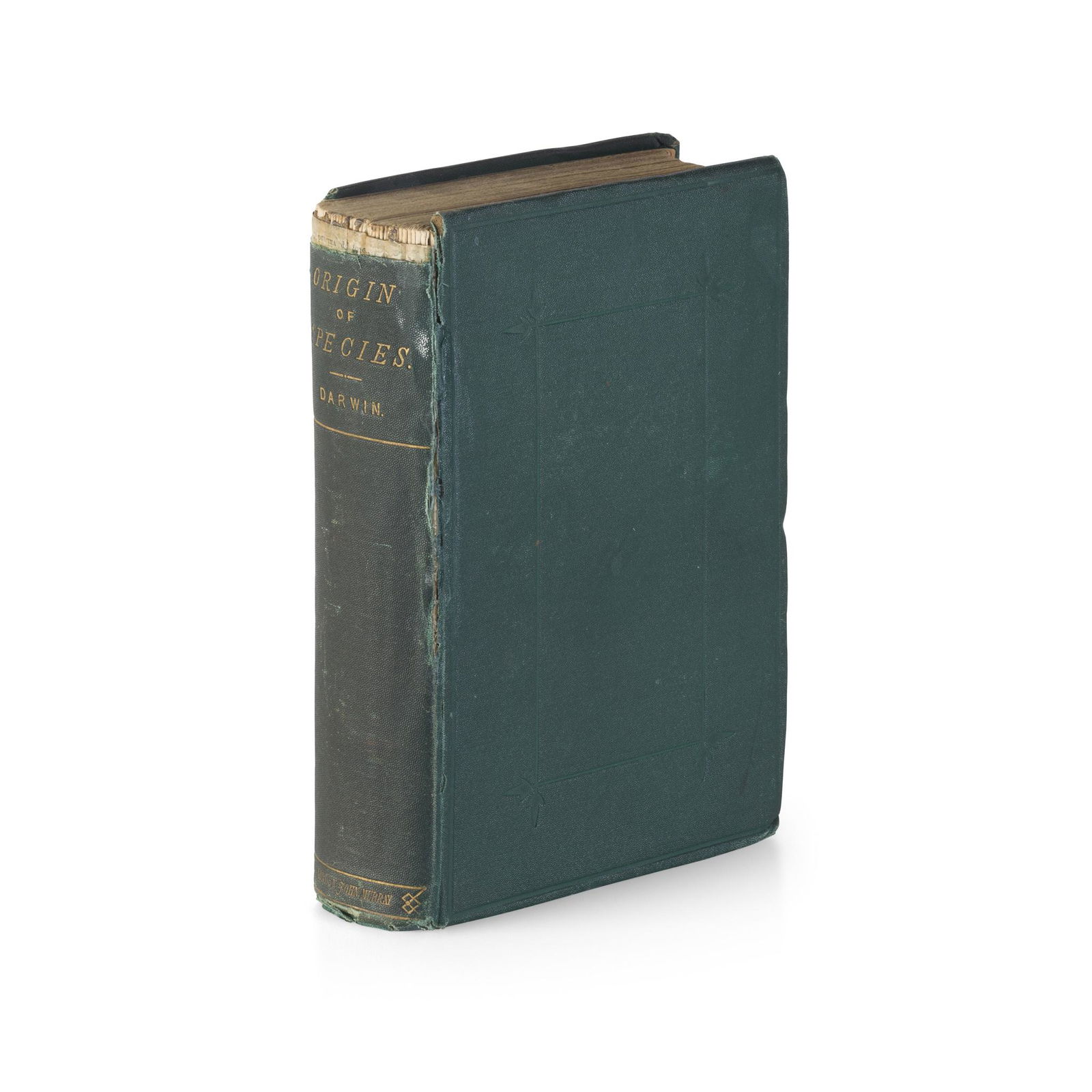 Darwin, Charles On the Origin of Species by Means of Natural Selection: Darwin, Charles On the Origin of Species by Means of Natural Selection London: John Murray, 1869. Fifth edition, tenth thousand, 8vo, original green sand-grain cloth, xxiii [1] 596 pp., half-title, fo
