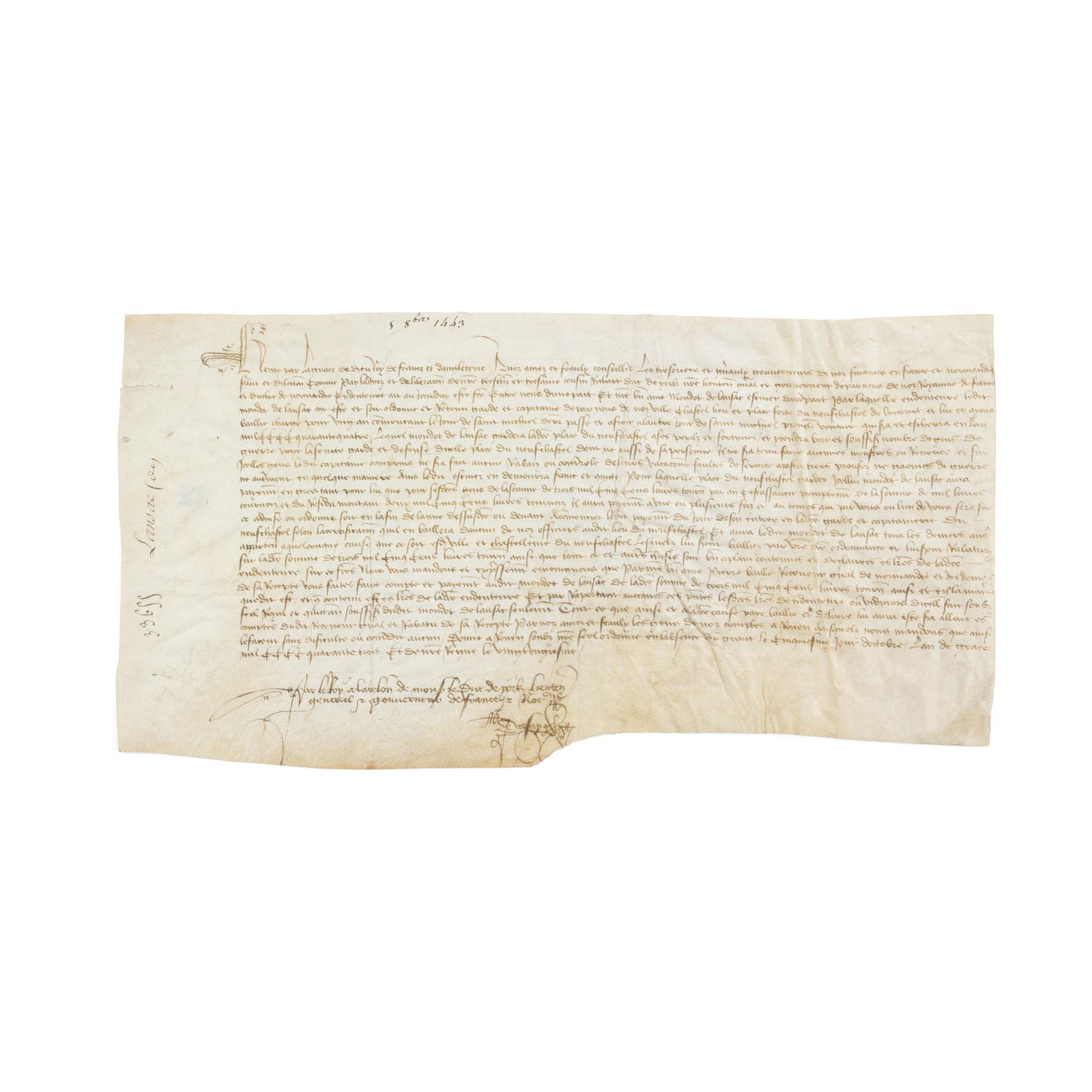 Henry VI (1421-1471), King of England Letters patent addressed to the treasurers and general (1 of 1)