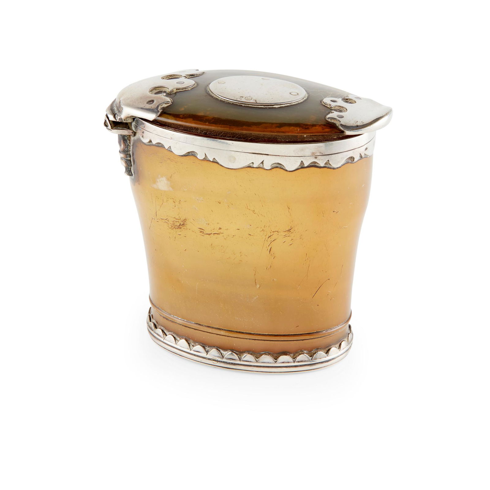 A MID 18TH CENTURY COW HORN BALUSTER SNUFF MULL (1 of 1)