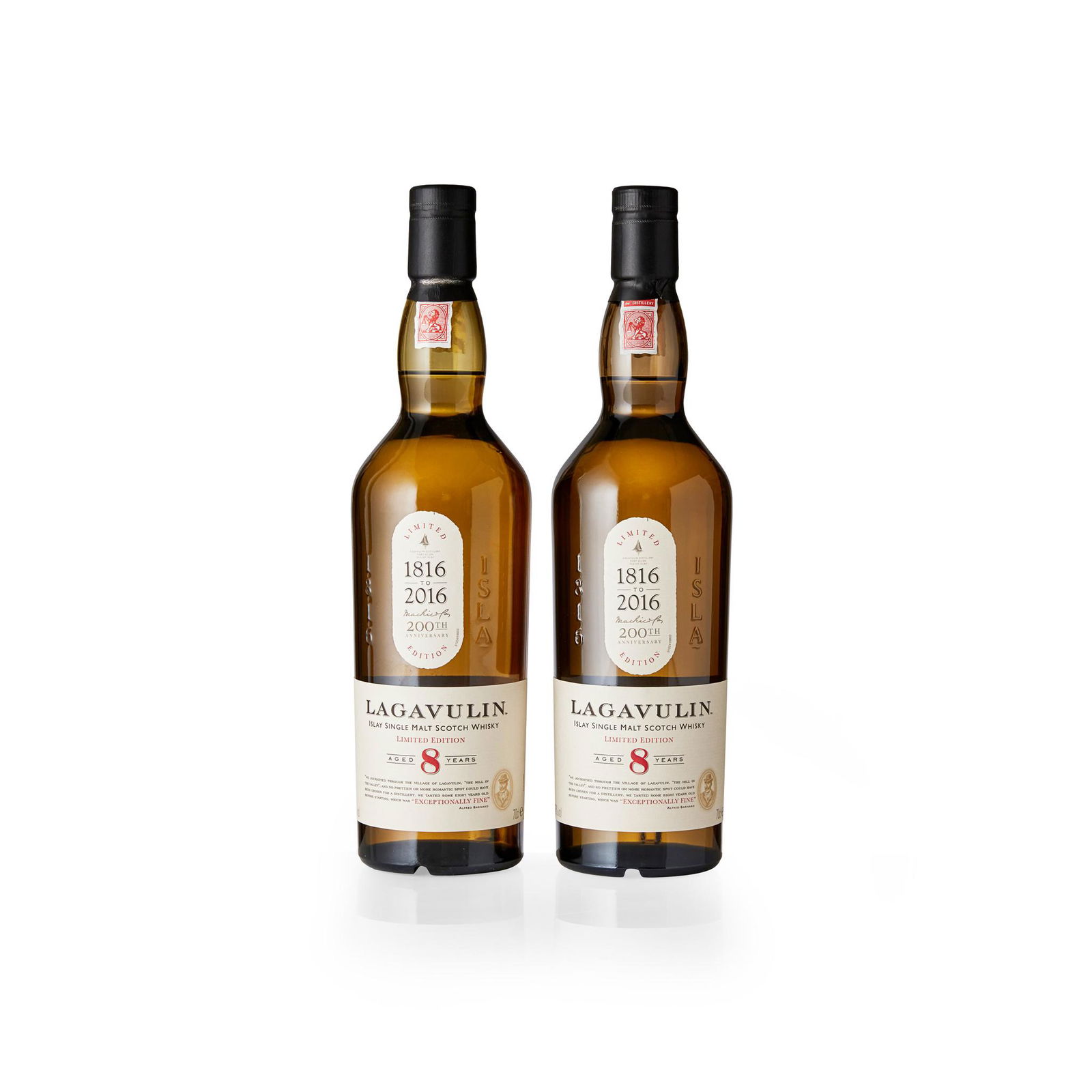 TWO BOTTLES OF LAGAVULIN 8 YEAR OLD - 200TH ANNIVERSARY EDITION (1 of 2)