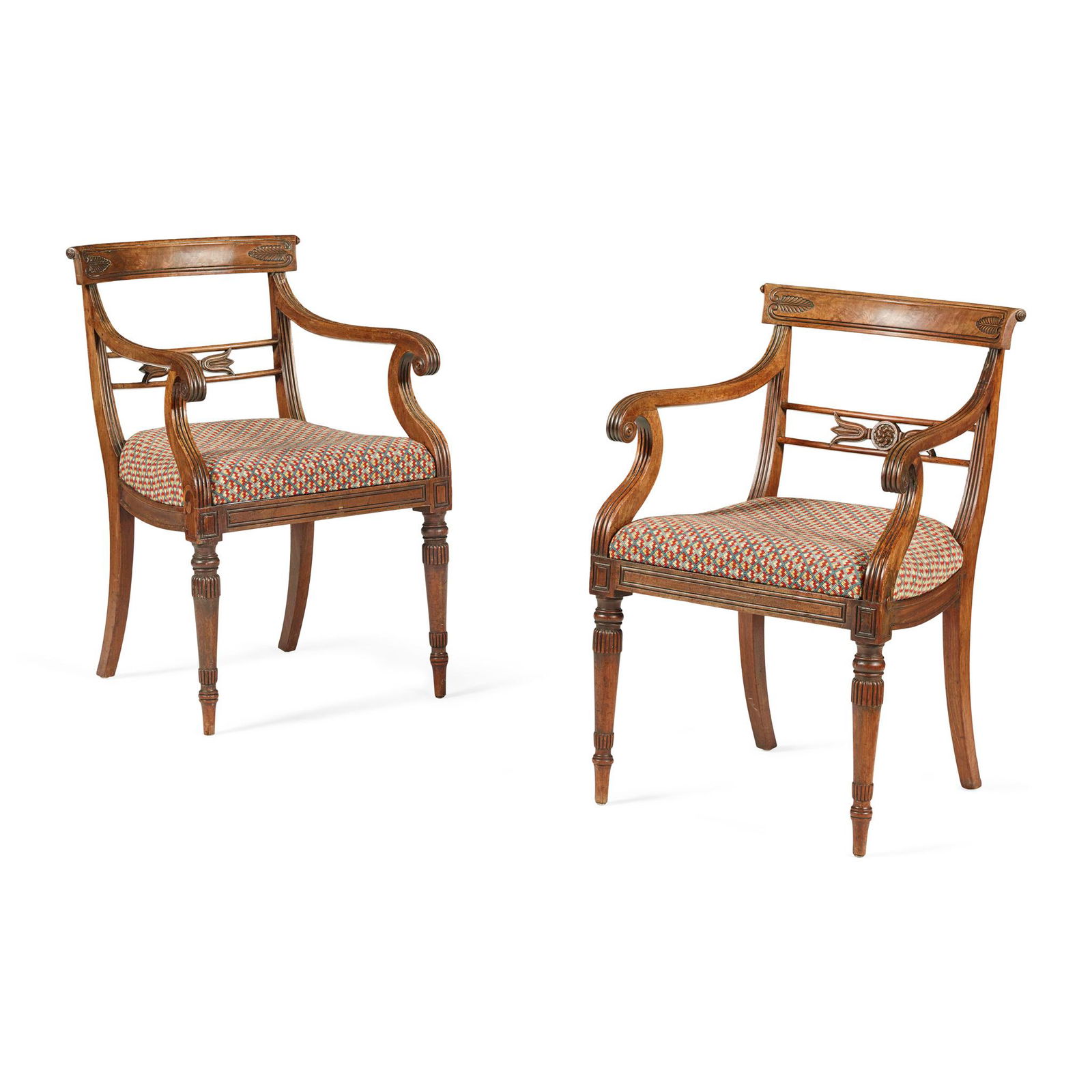 PAIR OF REGENCY MAHOGANY ARMCHAIRS EARLY 19TH CENTURY (1 of 1)