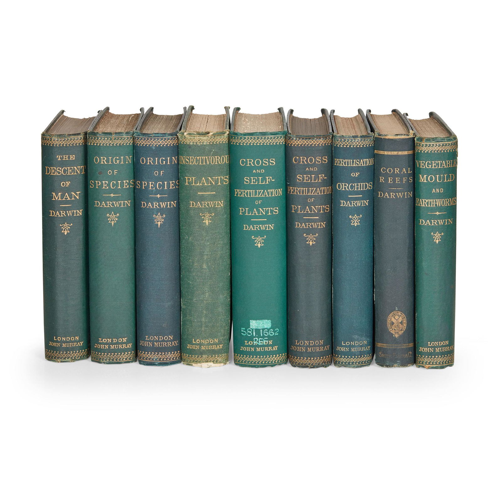 Darwin, Charles Collection of early editions: all published by John Murray, 8vo, original cloth unless otherwise stated, Freeman numbers given in square brackets:1) The Expression of the Emotions in Man and Animals. London: John Murray, 1872. Fir