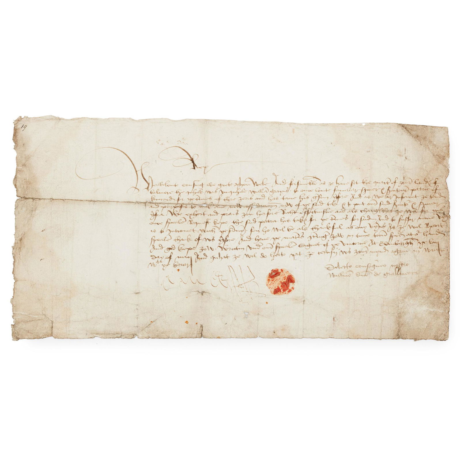James IV, King of Scots (1473-1513) Letter signed to William Graham, future earl of Montrose, (1 of 2)