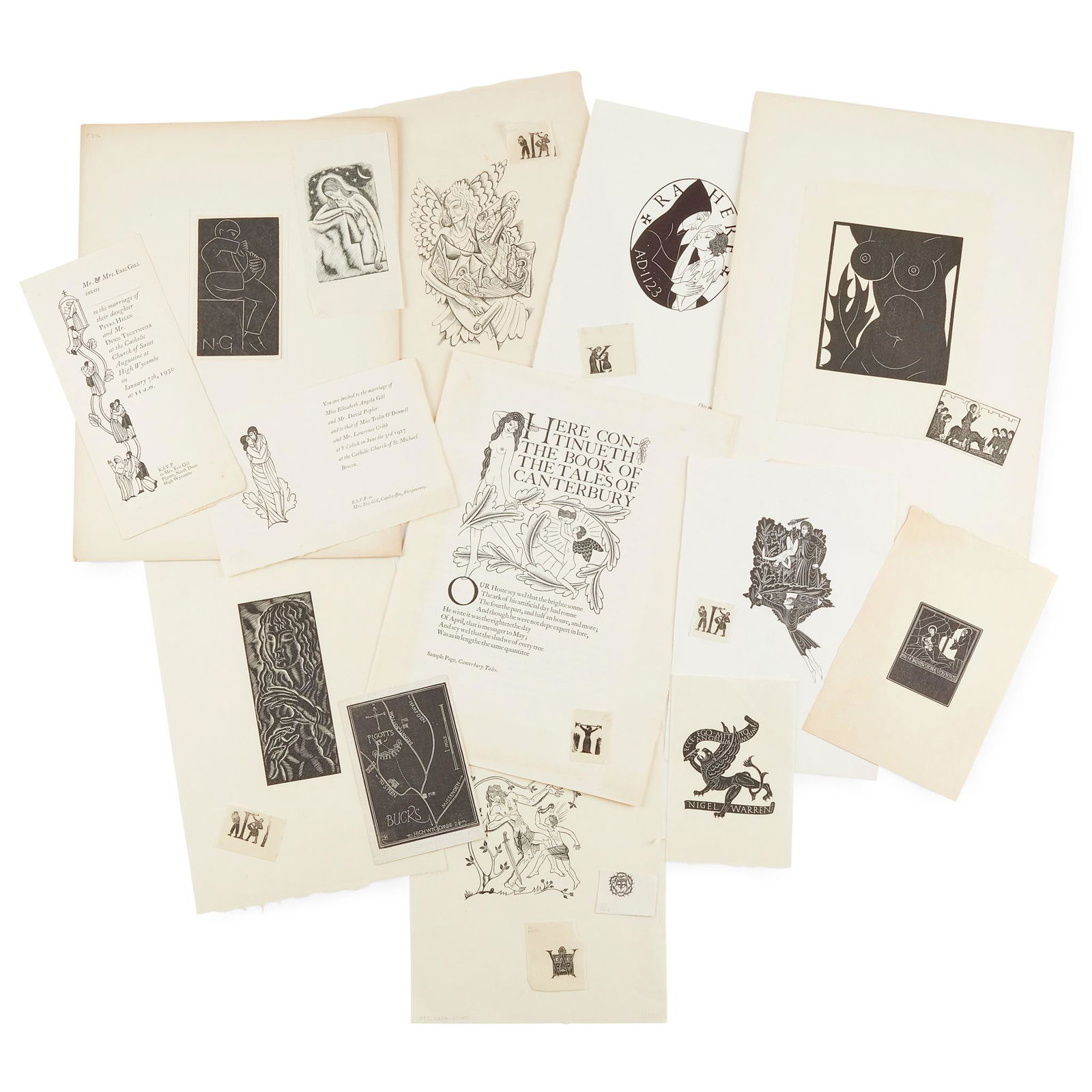 Gill, Eric (1882-1940) Collection of wood-engravings and other ephemera (1 of 1)