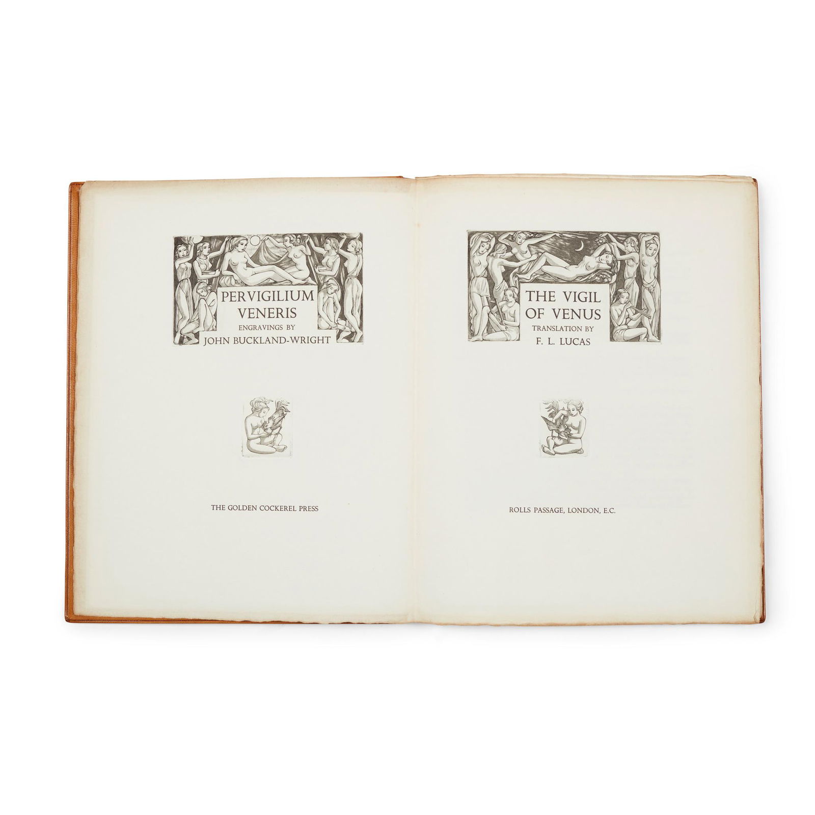 Golden Cockerel Press Per Vigilium Veneris. Engravings by John Buckland-Wright: Golden Cockerel Press Per Vigilium Veneris. Engravings by John Buckland-Wright The Vigil of Venus. Translation by F. L. Lucas. London: Golden Cockerel Press, 1939. First edition, one of 100 copies onl