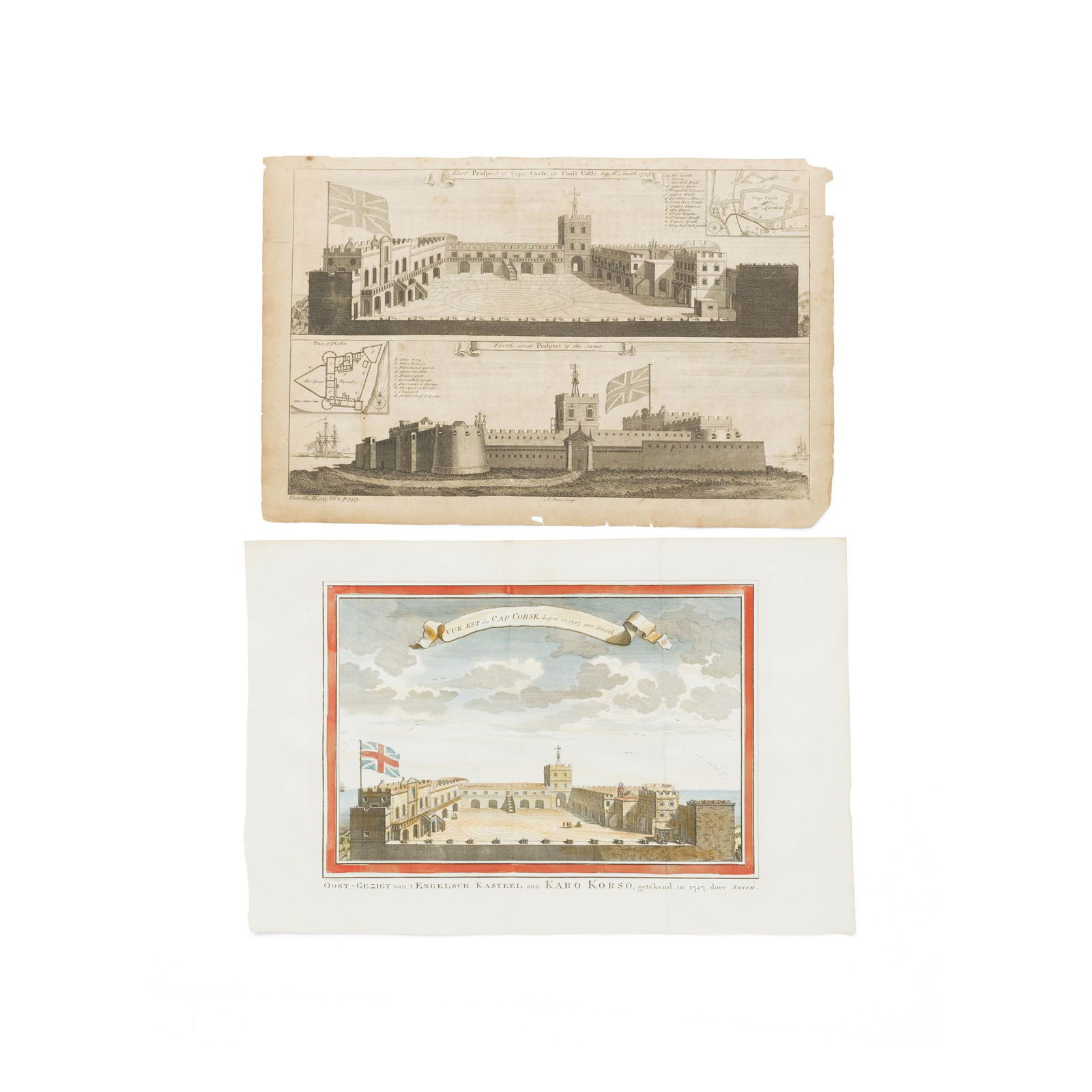 Cape Coast Castle, West Africa 3 documents and 2 engravings (1 of 4)