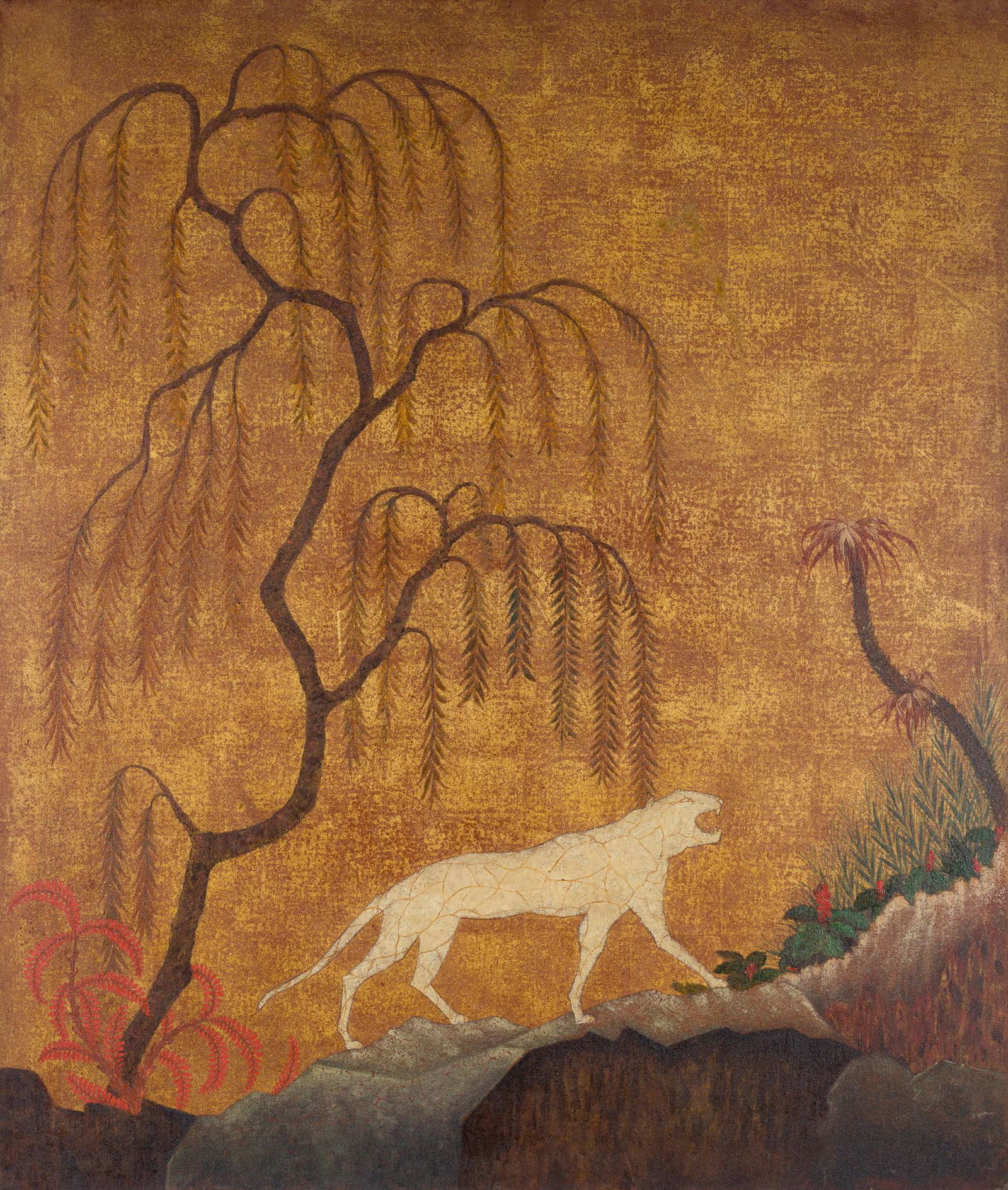 § GASTON PRIOU (1913-1982) PAIR OF ART DECO PANELS (1 of 4)