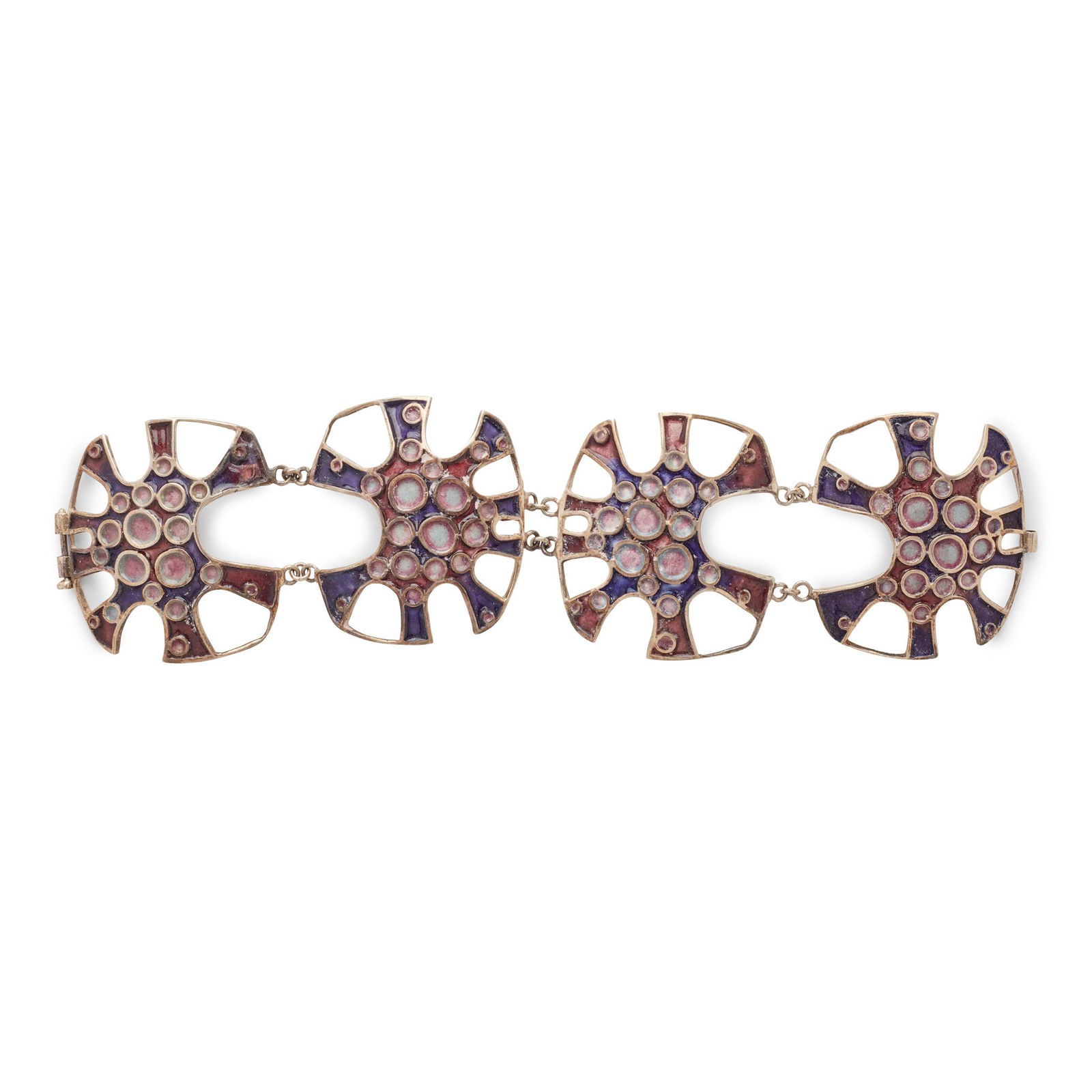 § NORMAN GRANT (1943-2017) 'MICROSCOPIC PLANT CROSS SECTION' SERIES BRACELET,  1973-4 (1 of 2)