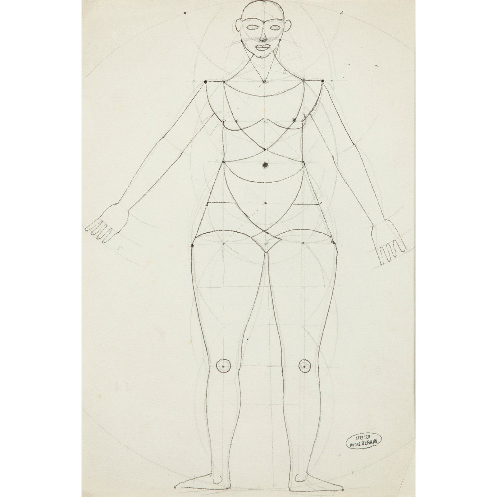 § Andre Derain (French 1880-1954) Two Figure Studies: § Andre Derain (French 1880-1954) Two Figure Studies a pair, each with 'Atelier André Derain' ink stamp (lower right), pencil, pen and ink on paper (each 31cm x 21cm (12 1/8in x 8 1/4in)) Qt