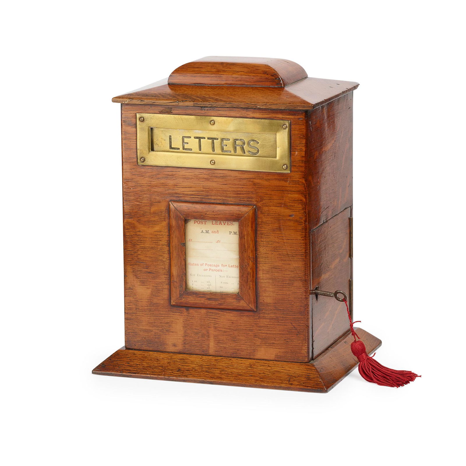 EDWARDIAN OAK LETTER BOX EARLY 20TH CENTURY (1 of 2)