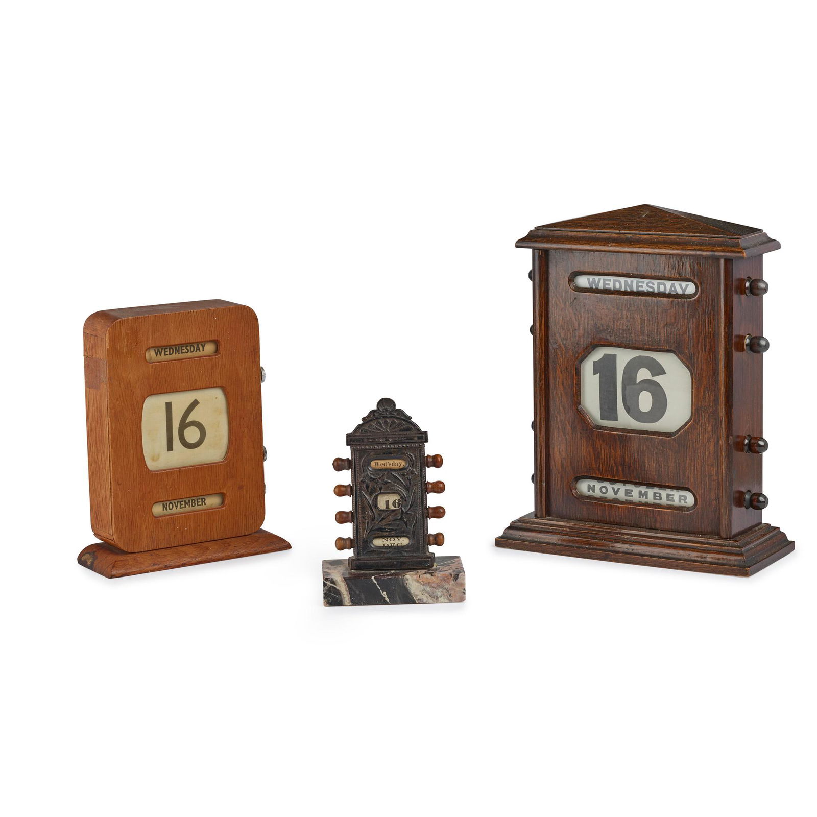 GROUP OF FOUR SMALL PERPETUAL CALENDARS LATE 19TH/ EARLY 20TH CENTURY (1 of 2)
