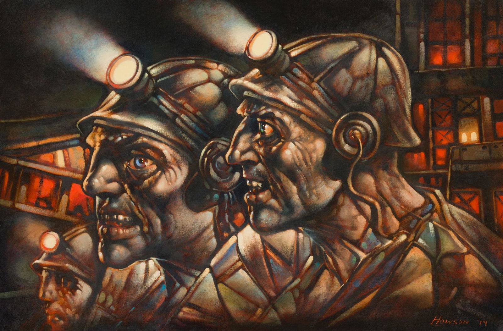 Â§ PETER HOWSON O.B.E. (SCOTTISH 1958-) NINE MILE POINT - 2019: Â§ PETER HOWSON O.B.E. (SCOTTISH 1958-) NINE MILE POINT - 2019 Signed and dated lower right, oil on canvas (60cm x 90cm (23.5in x 35.5in)) Provenance: From the artist' studio.