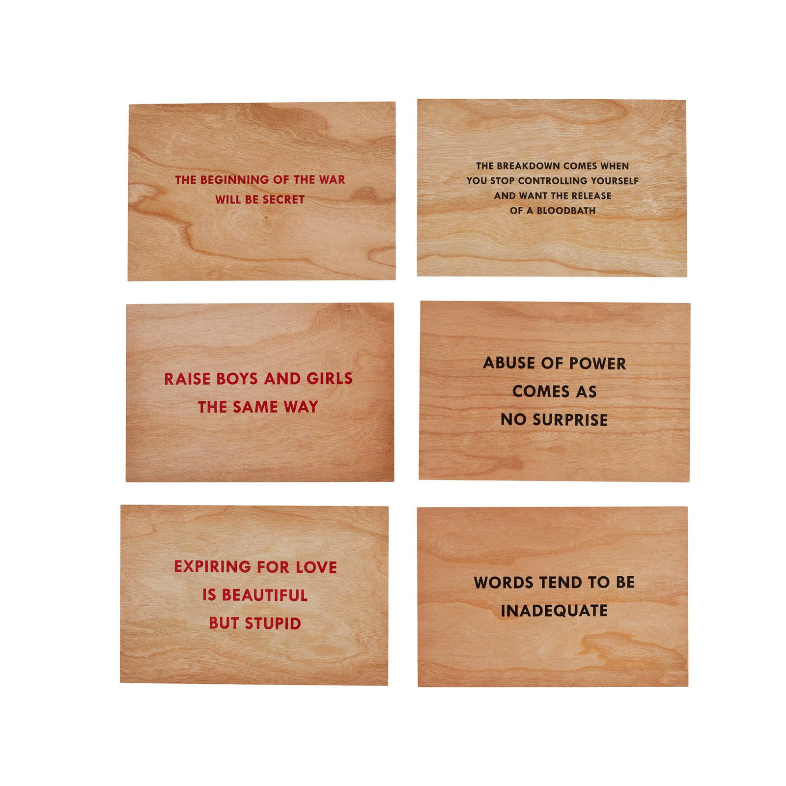 JENNY HOLZER (AMERICAN 1950-) TRUISMS (SET OF SIX) (1 of 2)
