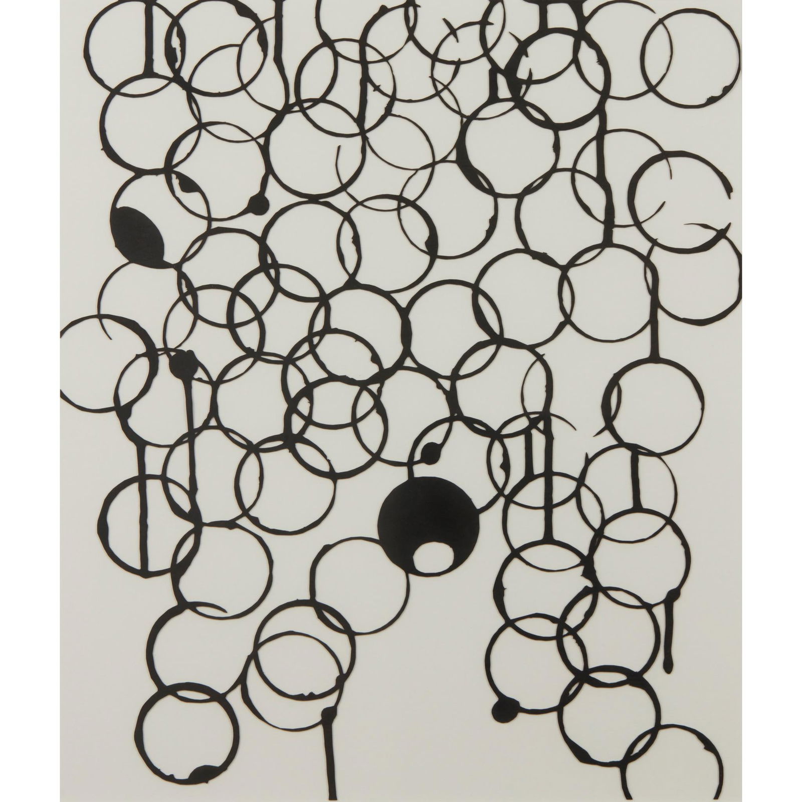 RACHEL WHITEREAD (BRITISH 1963-) RINGMARK - 2010: RACHEL WHITEREAD (BRITISH 1963-) RINGMARK - 2010 0.8mm laser-cut stained-black plywood mounted on Heritage Conservation board, 188/400, signed with initials, titled, dated and numbered in pencil to mo