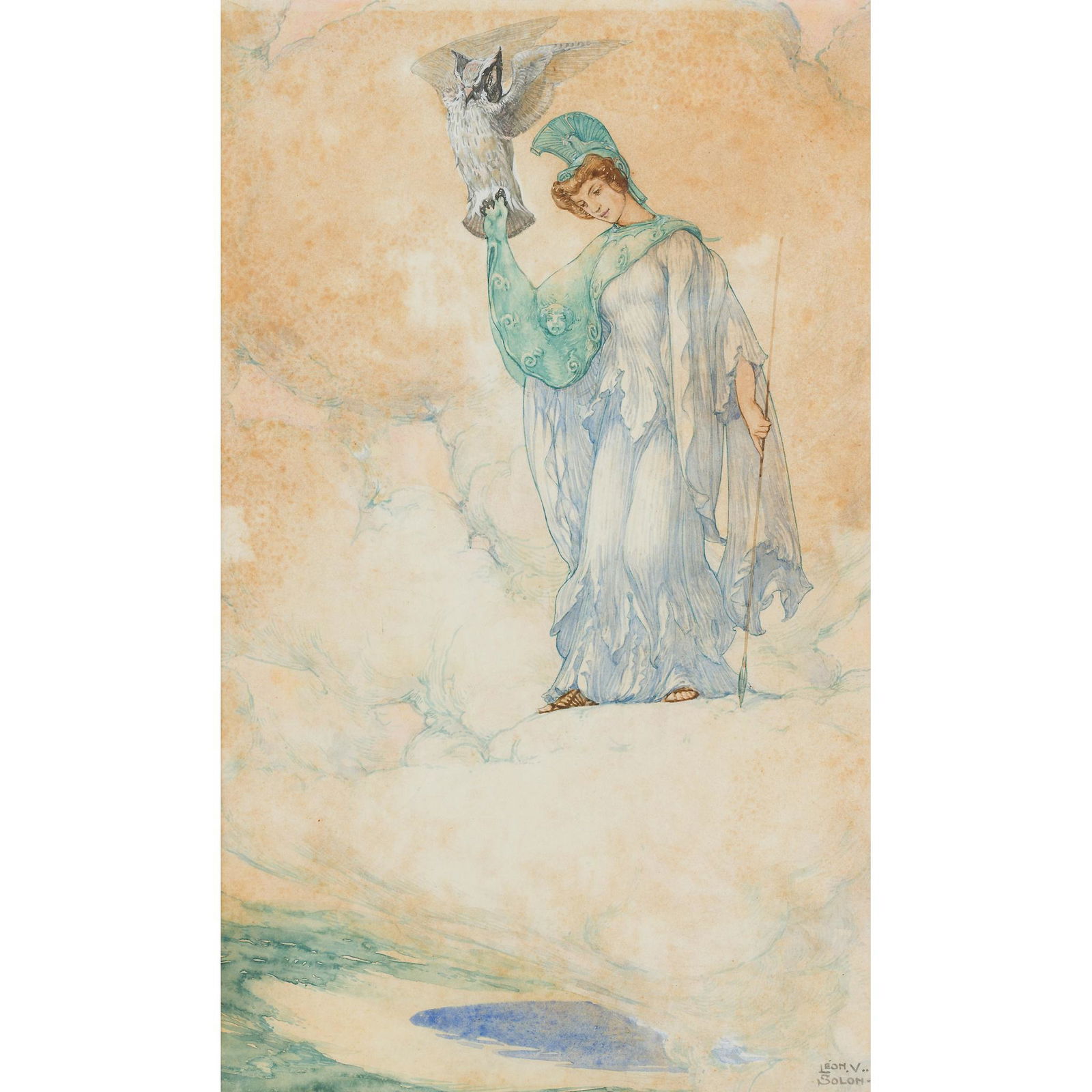 § LÉON-VICTOR SOLON (BRITISH 1872-1957) GREEK GODDESS (1 of 3)