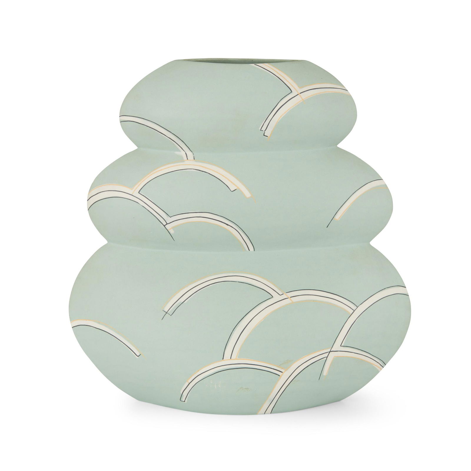 § FELICITY AYLIEFF (BRITISH 1954-) VASE, 1982: porcelain, signed and dated(30cm (11 3/4in) high)