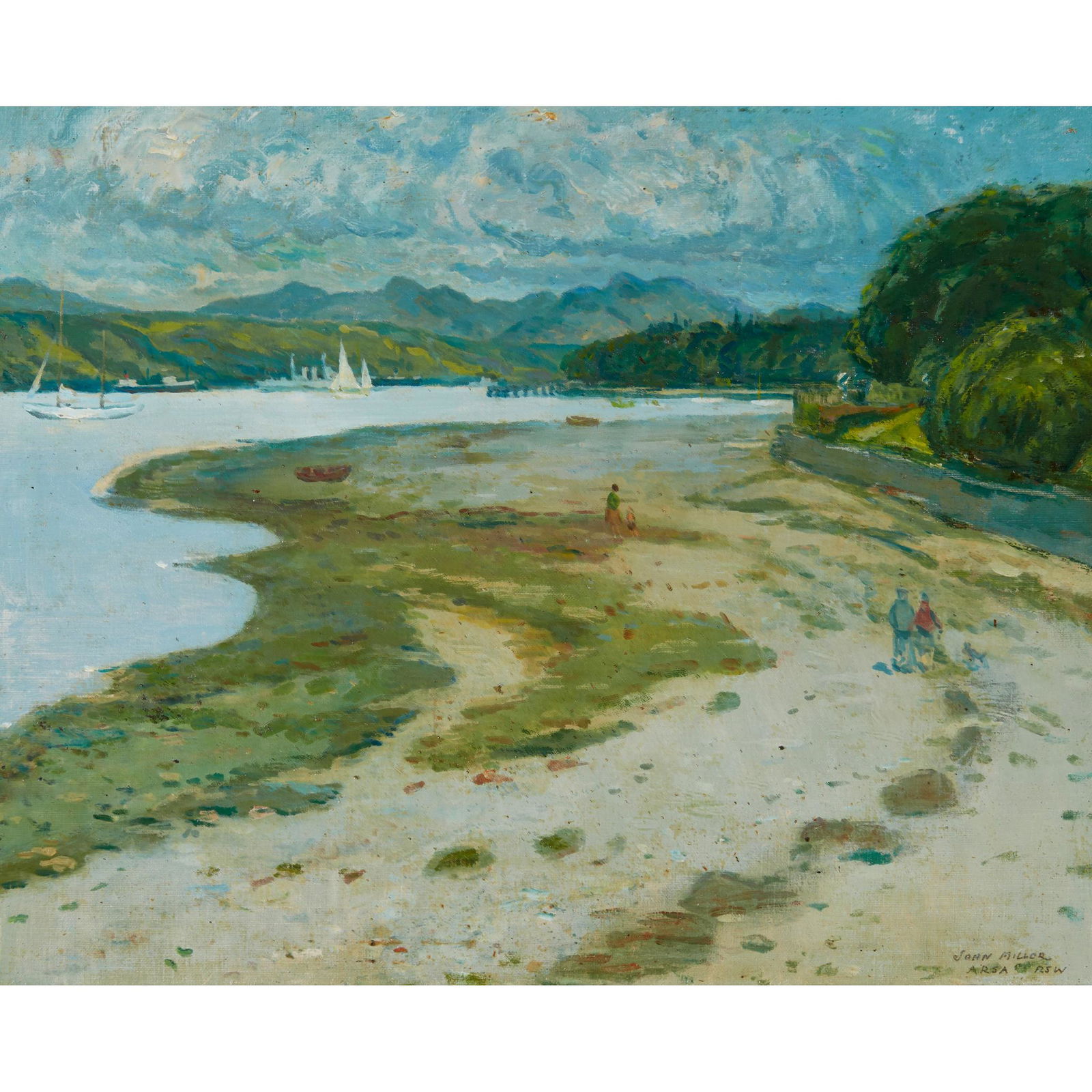 § JOHN MILLER R.S.A., P.R.S.W. (SCOTTISH 1911-1975) RHU GARELOCH (1 of 3)