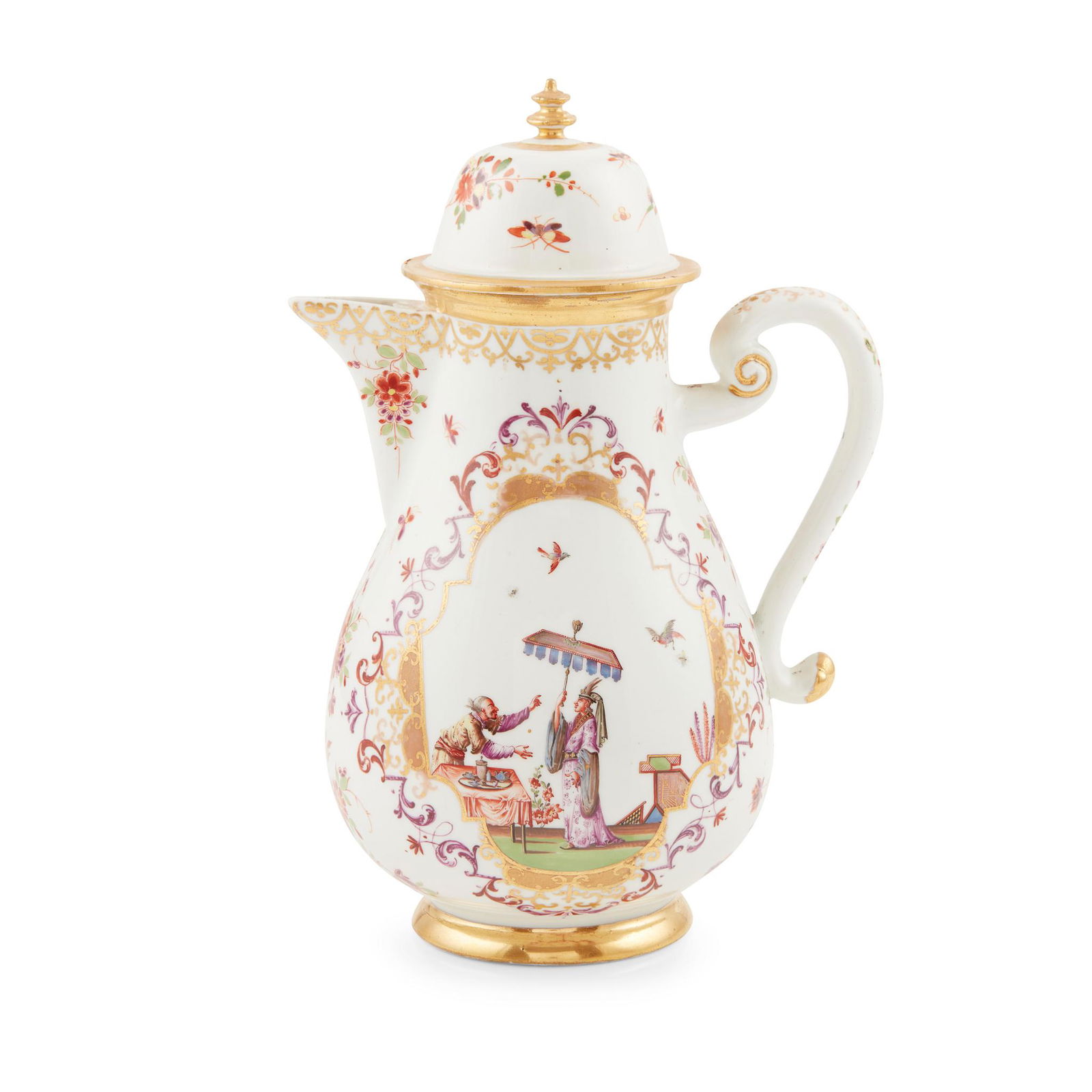 MEISSEN COFFEE POT AND COVER CIRCA 1725-30 (1 of 2)