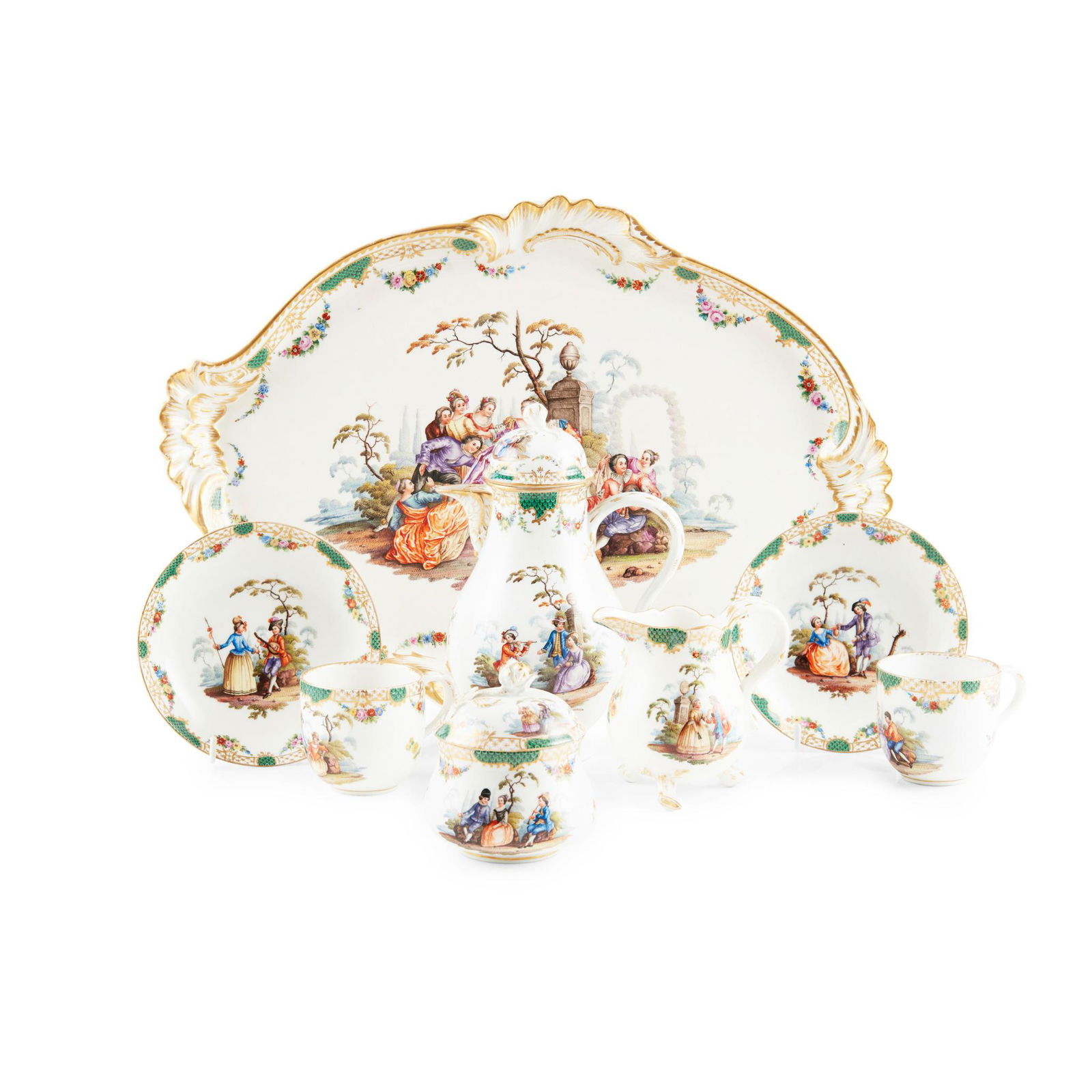 MEISSEN OUTSIDE DECORATED TÊTE-À-TÊTE CIRCA 1900 (1 of 3)