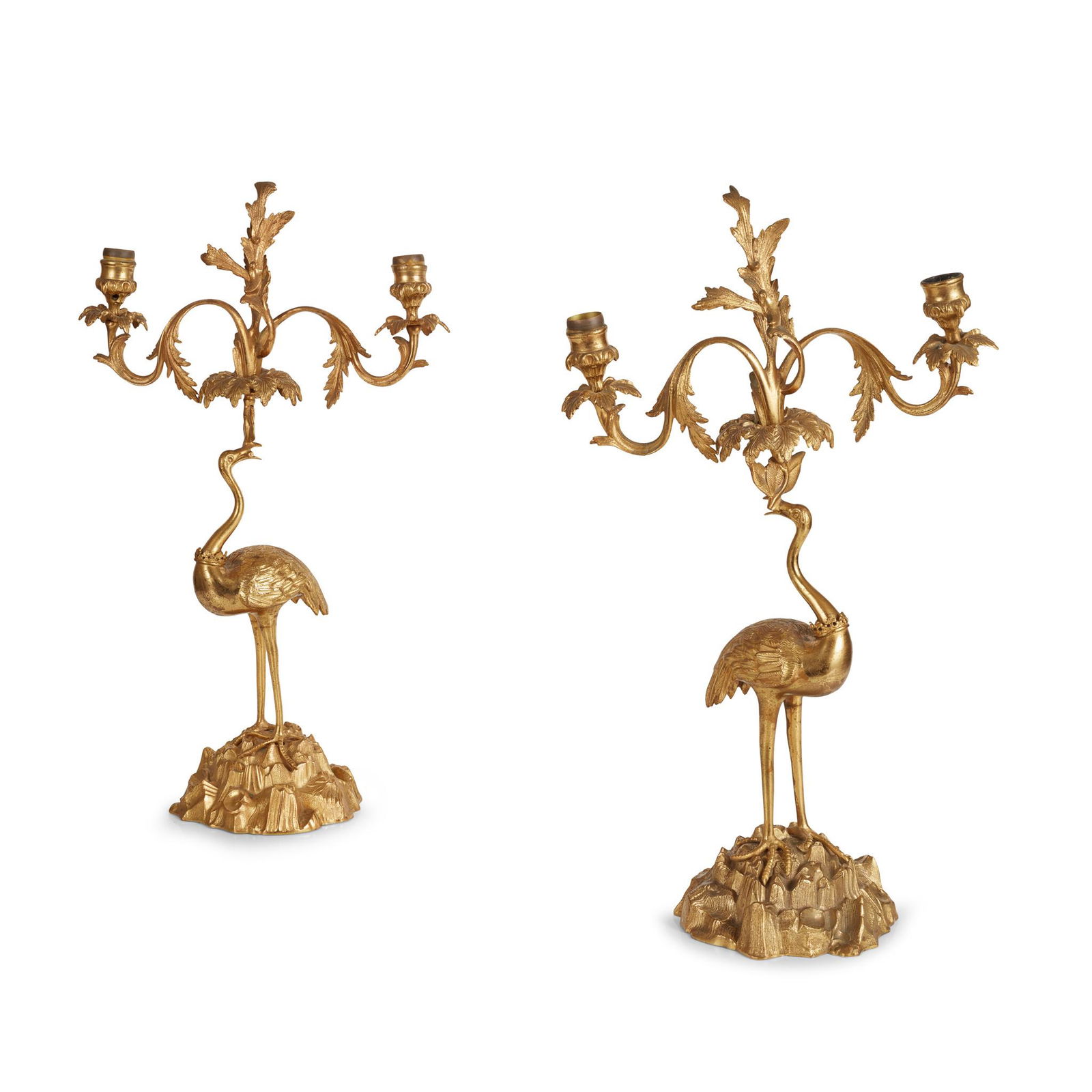PAIR OF GILT BRONZE CANDELABRA, IN THE MANNER OF THOMAS ABBOTT 19TH CENTURY (1 of 2)