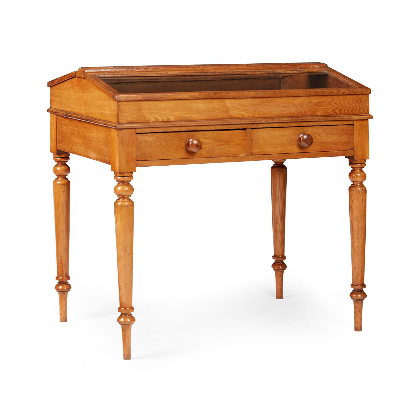 VICTORIAN ASH DOUBLE-SIDED DISPLAY TABLE LATE 19TH CENTURY (1 of 1)