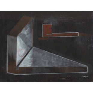 § PAUL NEAGU (ROMANIAN/BRITISH 1938-2004) NEW HYPHEN - 1992: Â§ PAUL NEAGU (ROMANIAN/BRITISH 1938-2004) NEW HYPHEN - 1992 Signed and dated lower right, with 'Paul Neagu Generative Arts' stamp, extensively inscribed upper right, mixed media (49cm x 69cm (19.25