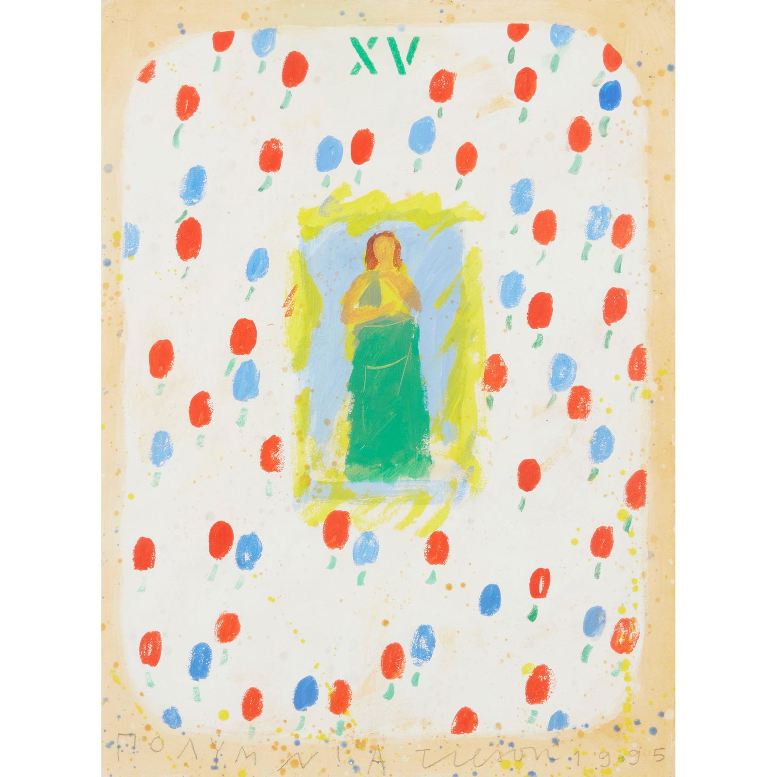 § JOE TILSON (BRITISH 1928-) POLYMNIA (LYRIC POETRY) - 1995: § JOE TILSON (BRITISH 1928-) POLYMNIA (LYRIC POETRY) - 1995 Signed, dated and inscribed lower edge, acrylic (51cm x 38cm (20in x 15in)) Provenance: Waddington Galleries, London; Alan Wheatley Art