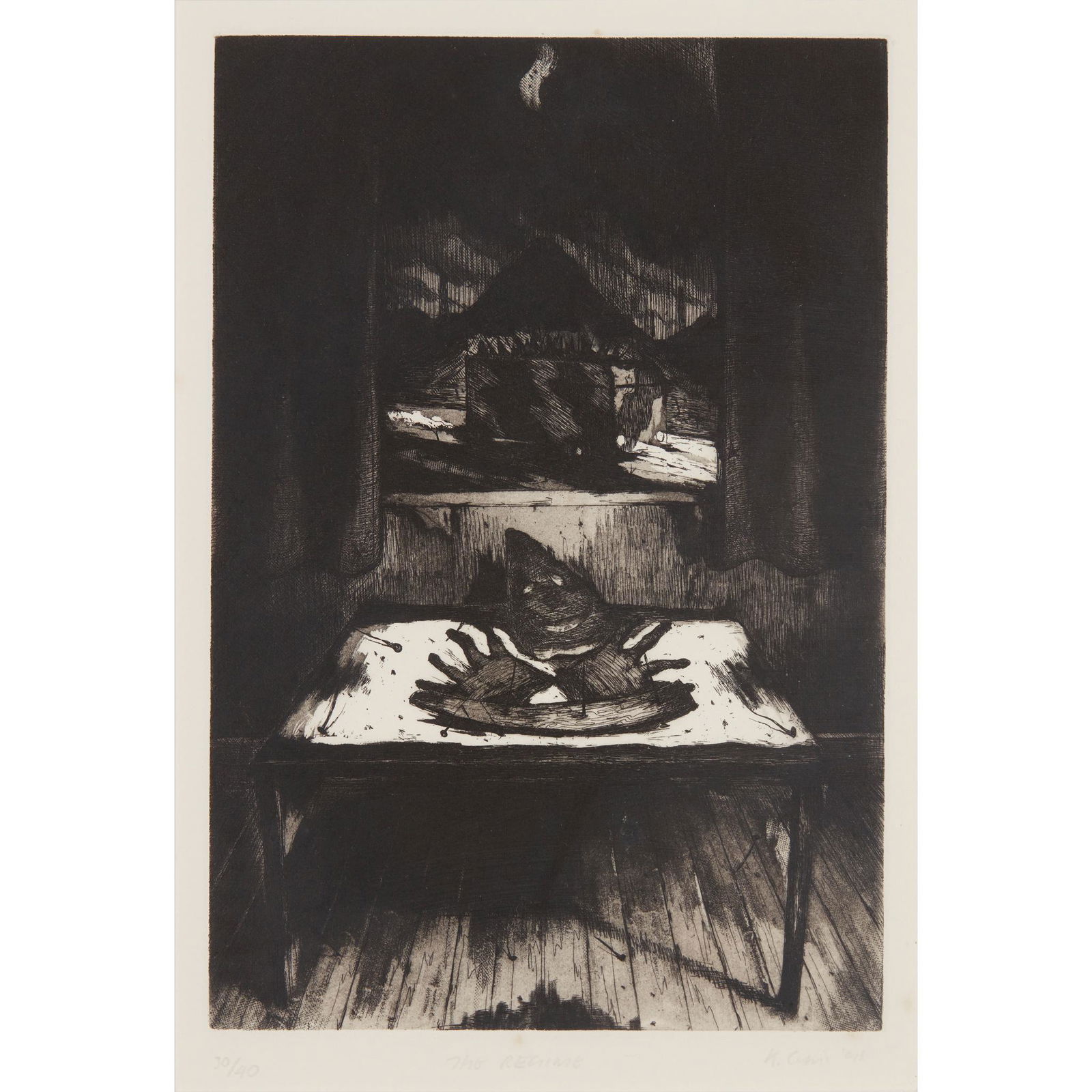 § KEN CURRIE (SCOTTISH 1960-) THE REGIME - 1991: § KEN CURRIE (SCOTTISH 1960-) THE REGIME - 1991 Etching, 30/40, signed, dated, inscribed and numbered in pencil to margin (the image 30.5cm x 20.5cm (12in x 8in))