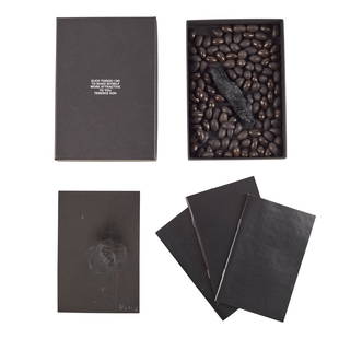 TERENCE KOH (CANADIAN 1977-) SUCH THINGS I DO TO MAKE MYSELF MORE ATTRACTIVE TO YOU - 2006: TERENCE KOH (CANADIAN 1977-) SUCH THINGS I DO TO MAKE MYSELF MORE ATTRACTIVE TO YOU - 2006 Set of four booklets, housed in a black box and resting on a bed of black jellybeans, with an original black