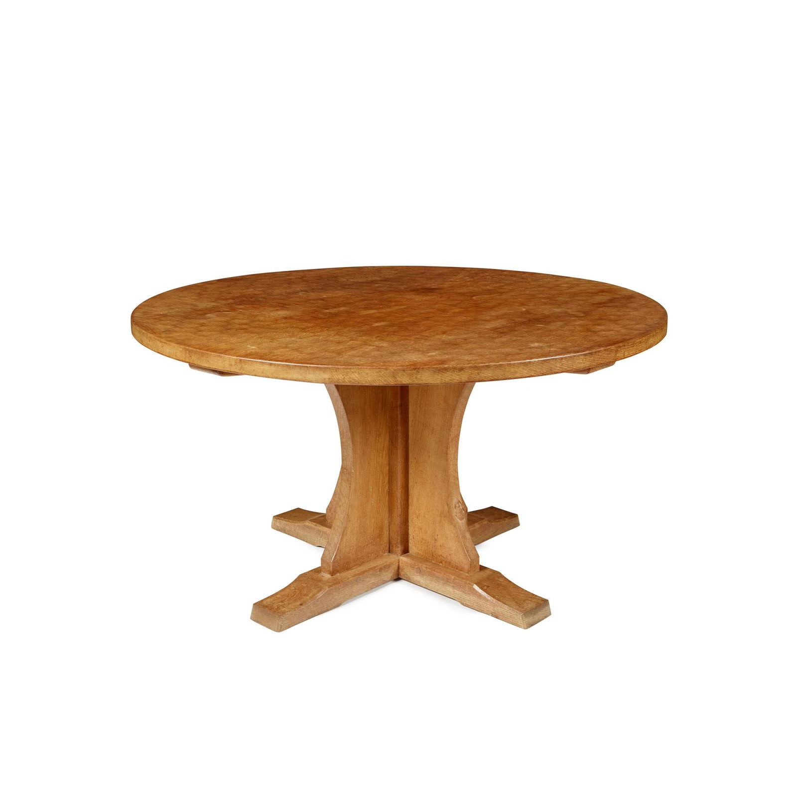 ROBERT 'MOUSEMAN' THOMPSON (1876-1955) CIRCULAR DINING TABLE, CIRCA 1970 (1 of 5)