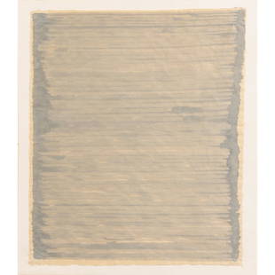 § Edwina Leapman (British 1934- ) Watercolour II, 1992: § Edwina Leapman (British 1934- ) Watercolour II, 1992 initialled and dated in pencil (lower right margin) watercolour on cream Japan paper, laid down on wove paper backing (53cm x 44cm (20 3/4in