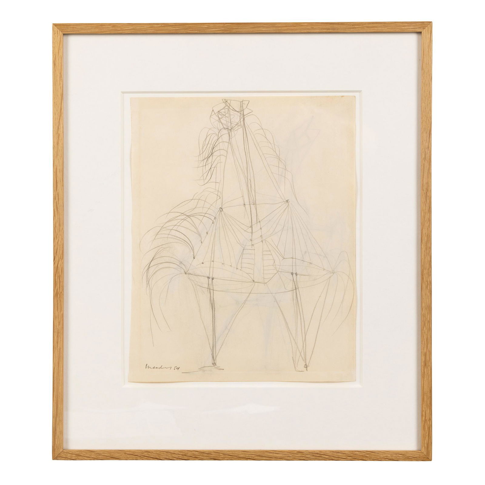 § Bernard Meadows (British 1915-2005) Drawing For Cock Theme Sculpture, 1954: § Bernard Meadows (British 1915-2005) Drawing For Cock Theme Sculpture, 1954 signed and dated in pencil (lower left), pencil on paper (27cm x 21cm (10 5/8in x 8 1/4 in)) Provenance Gimpel Fils, L