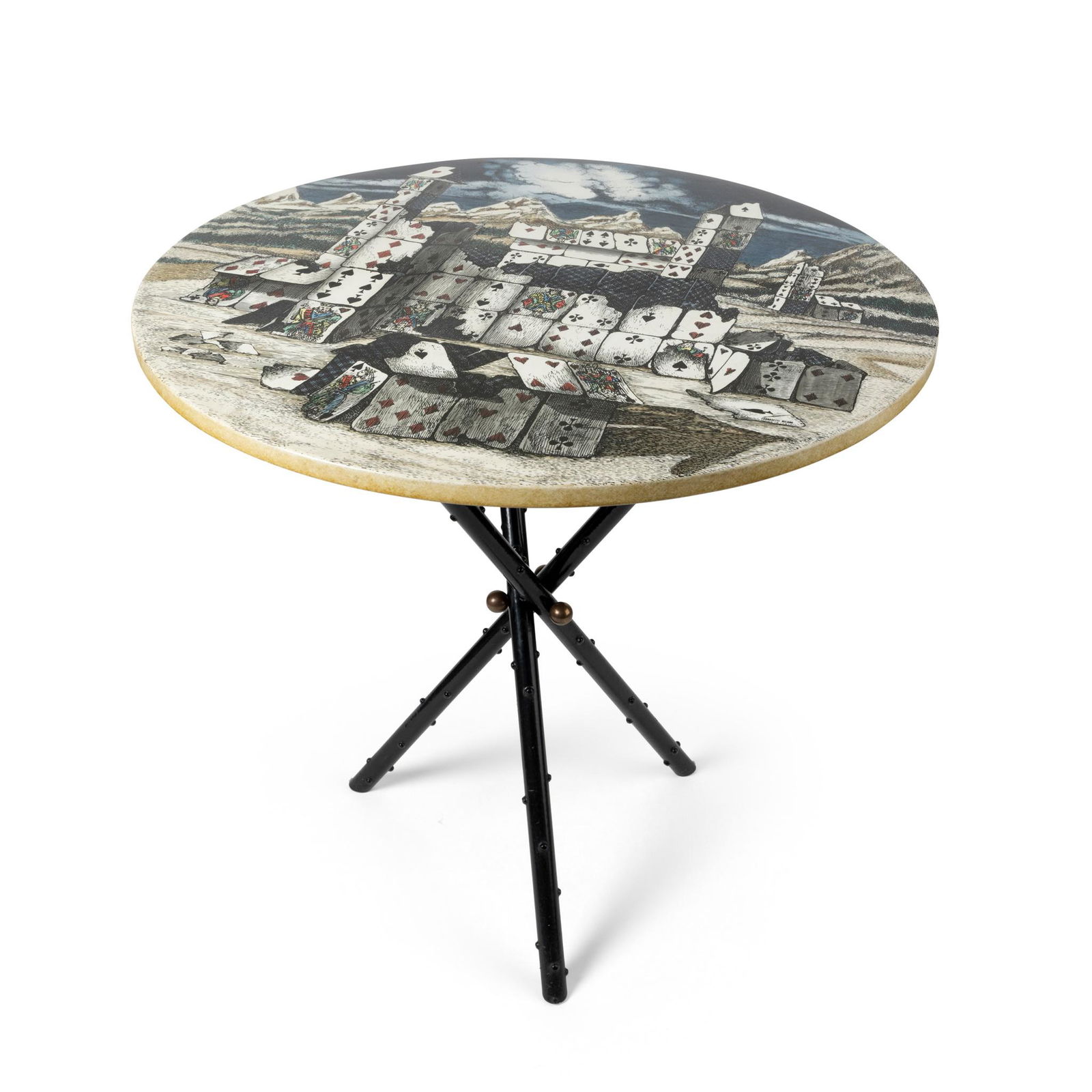Piero Fornasetti (Italian 1913-1988) 'House of Cards' Table, circa 1990 (1 of 4)