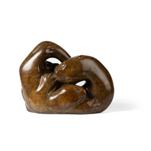 § Laurence Broderick M.R.B.S. F.R.S.A. (British 1935-) Two Playful Otters: § Laurence Broderick M.R.B.S. F.R.S.A. (British 1935-) Two Playful Otters signed and numbered 1/7, with Morris Singer foundry mark, patinated bronze (32cm high, 40.5cm wide, 15.5cm deep (12 5/8in