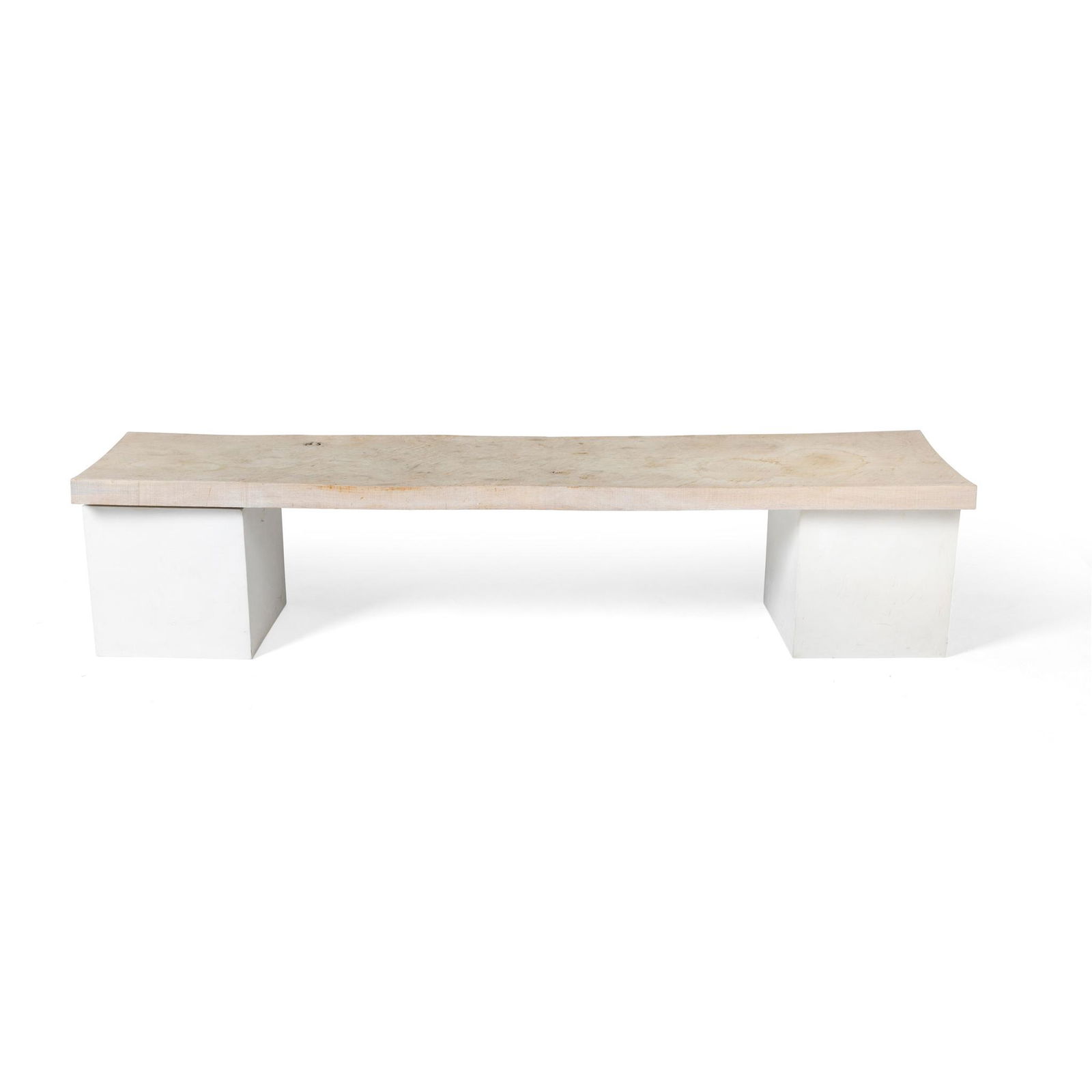 § Jim Partridge (British 1953-) Coffee Table: § Jim Partridge (British 1953-) Coffee Table whitened oak, with cube supports from the John Makepeace Workshop (167cm long, 38cm wide, 37cm high (65 3/4in long, 15in wide, 14 1/2in high)) Provena