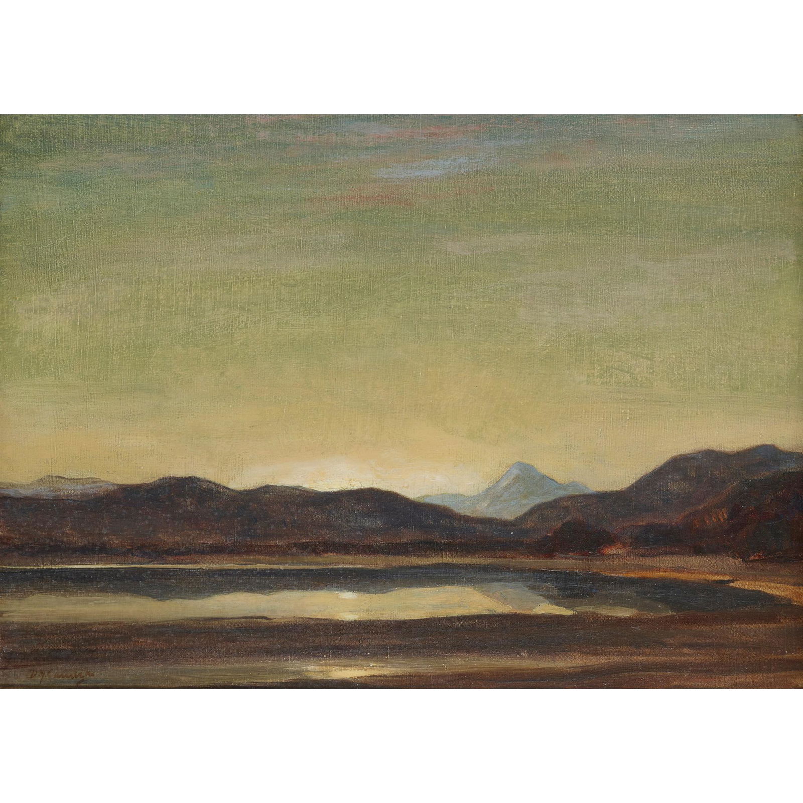 SIR DAVID YOUNG CAMERON R.A., R.S.A., R.W.S., R.S.W., R.E. (SCOTTISH 1865-1945) KENTALLEN: SIR DAVID YOUNG CAMERON R.A., R.S.A., R.W.S., R.S.W., R.E. (SCOTTISH 1865-1945) KENTALLEN Signed, oil on canvas (28cm x 36cm (11in x 14in))