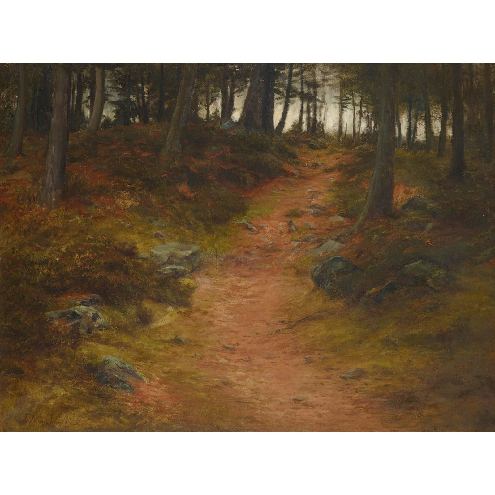 JOSEPH FARQUHARSON R.A. (SCOTTISH 1846-1935) PATH THROUGH THE WOODS (1 of 3)