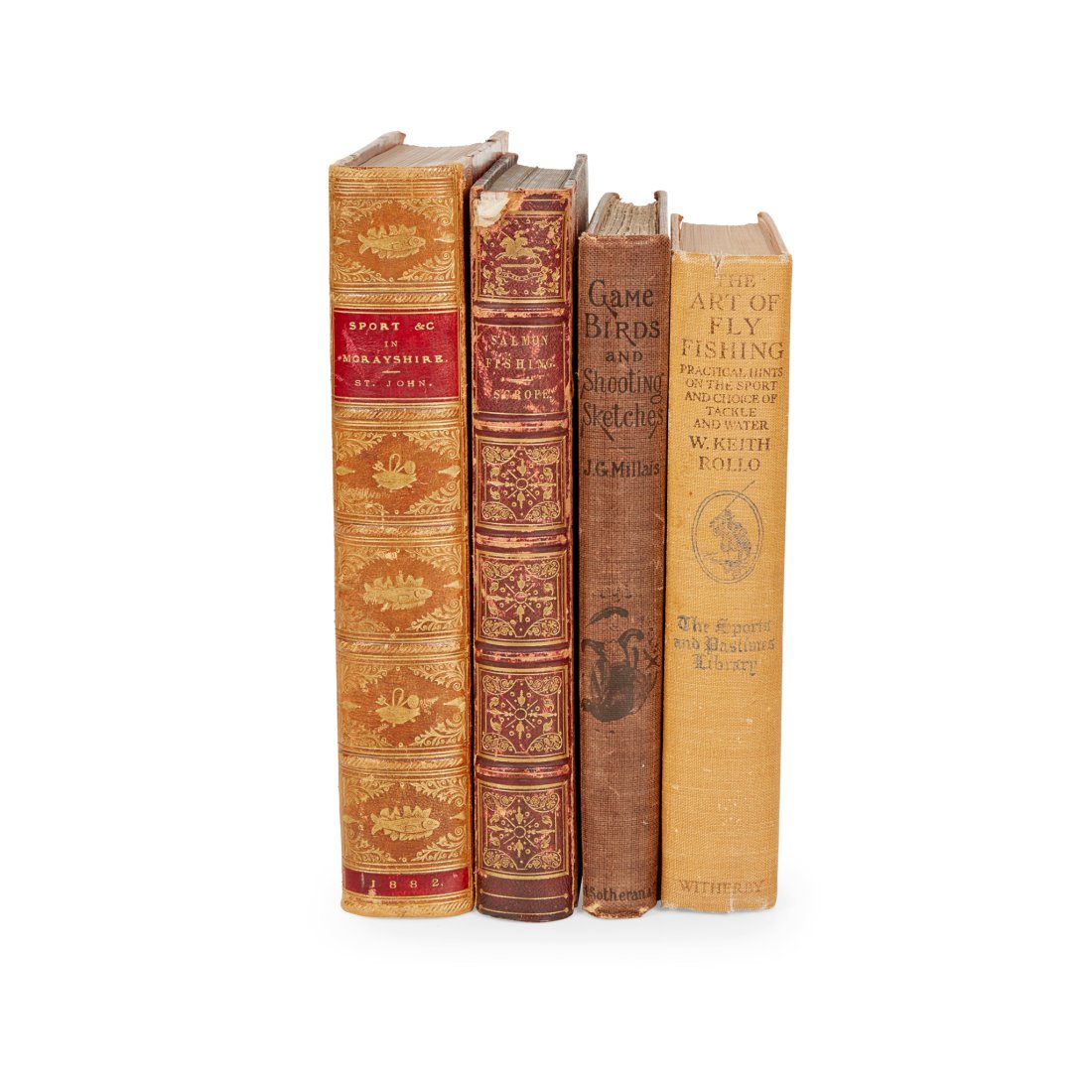 Sporting books Four works: Sporting books Four works Scrope, William. Days and Nights of Salmon Fishing in the Tweed. London: John Murray, 1843. First edition, 8vo, frontispiece, additional title-page and 10 (of 11) coloured li