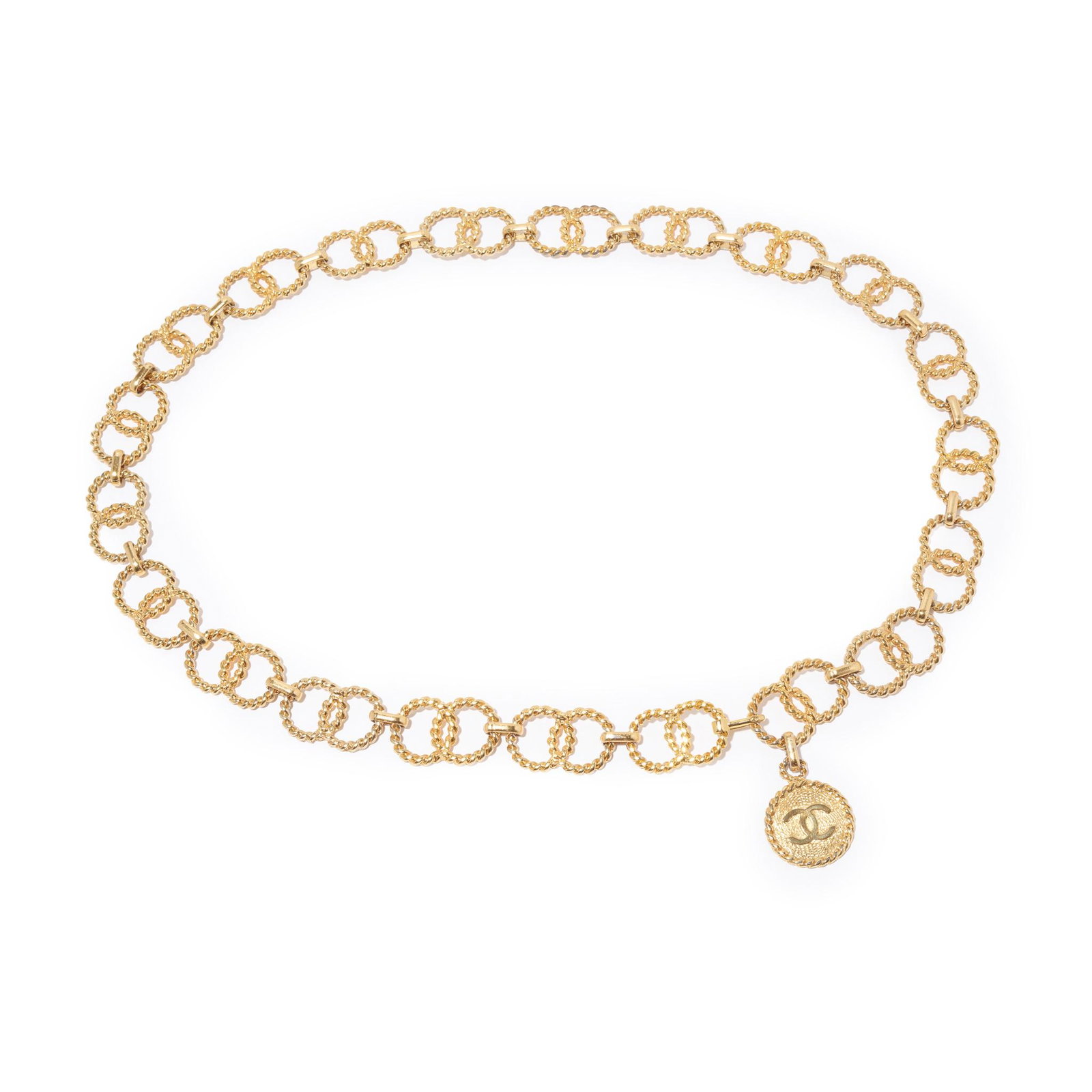 Chanel: A gilt medallion chain belt (1 of 1)