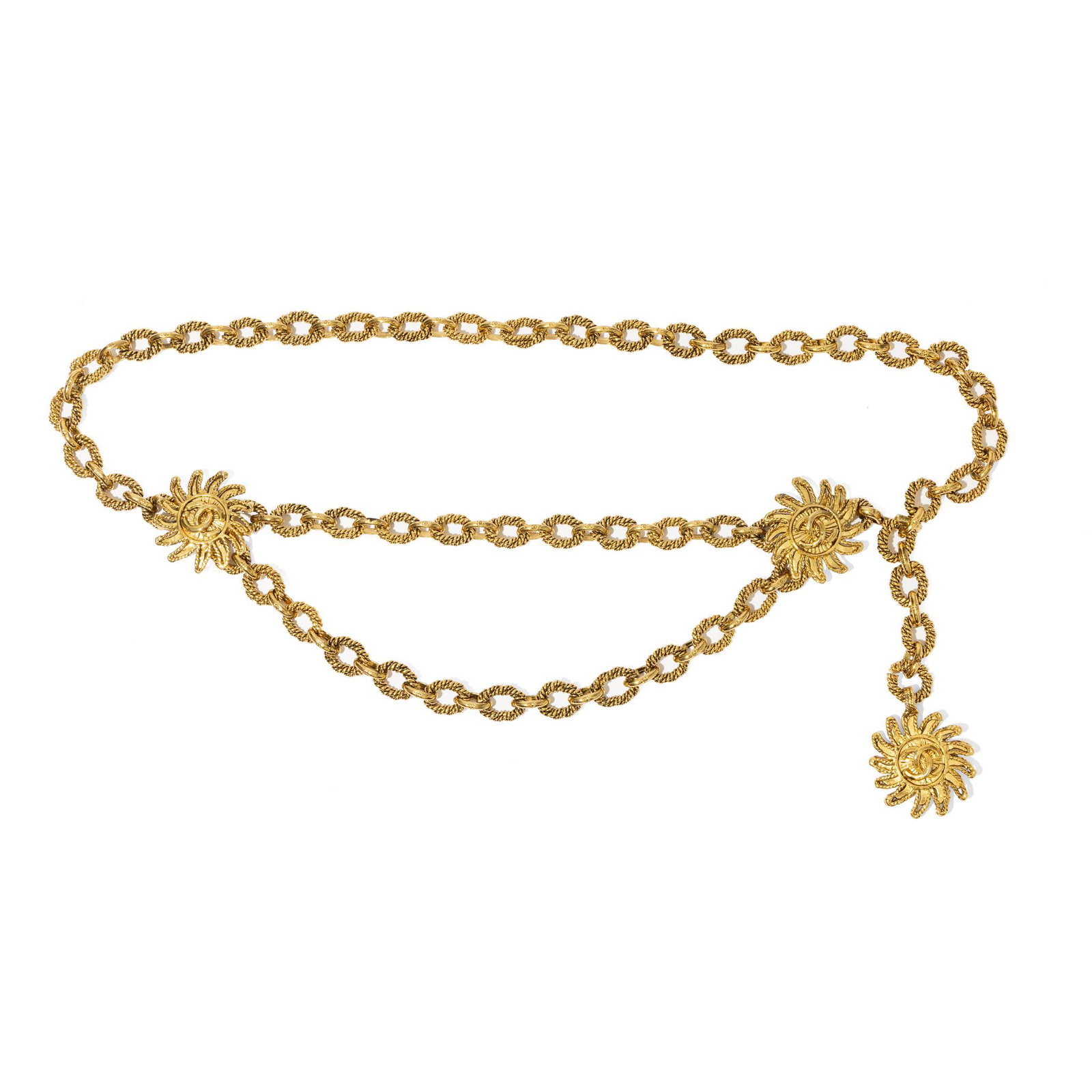 Chanel: A gilt Sunburst belt (1 of 2)