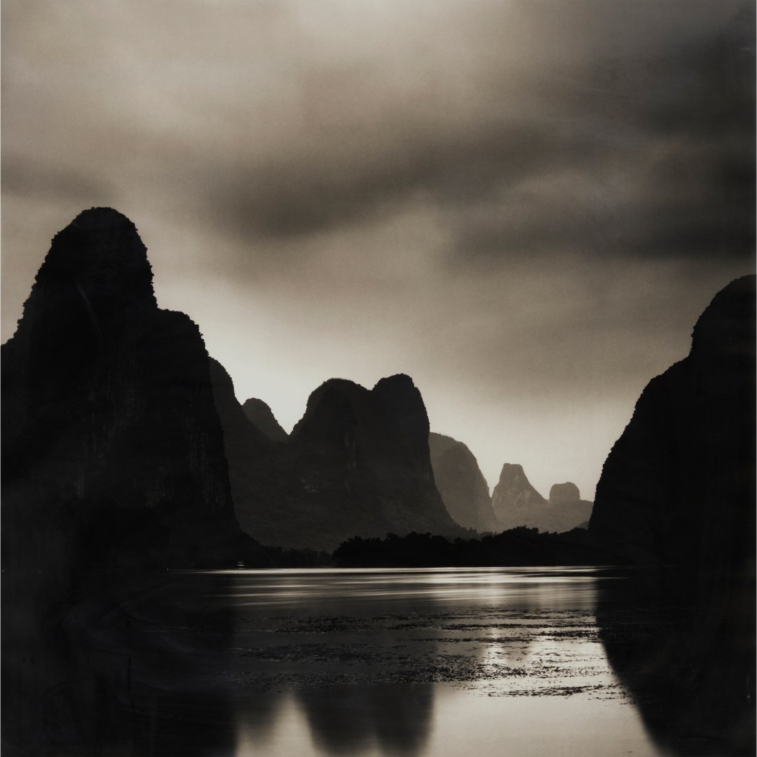 § JOSEF HOFLEHNER (AUSTRIAN 1955-) LI RIVER STUDY 3, GUILIN, CHINA - 2006: Â§ JOSEF HOFLEHNER (AUSTRIAN 1955-) LI RIVER STUDY 3, GUILIN, CHINA - 2006 Silver gelatin print, ed. 8, signed, titled and numbered verso (the image 99cm x 99cm (39in x 39in)) Provenance: Atlas Gall