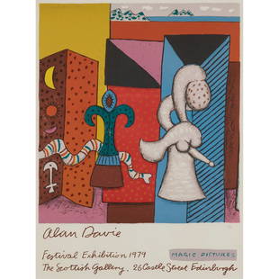 § ALAN DAVIE C.B.E., R.A., H.R.S.A. (SCOTTISH 1920-2014) MAGIC PICTURES (EDINBURGH FESTIVAL) -: § ALAN DAVIE C.B.E., R.A., H.R.S.A. (SCOTTISH 1920-2014) MAGIC PICTURES (EDINBURGH FESTIVAL) - 1979 Lithograph, 1/65, signed, dated and numbered in pencil (75cm x 54cm (29.5in x 21.25in))