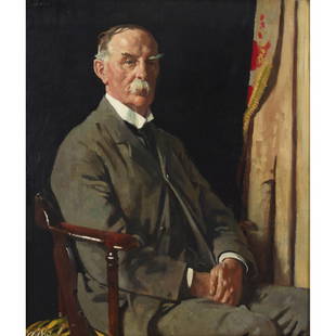 SIR WILLIAM ORPEN (IRISH 1878-1931) HALF LENGTH PORTRAIT OF SIR RALPH ANSTRUTHER: SIR WILLIAM ORPEN (IRISH 1878-1931) HALF LENGTH PORTRAIT OF SIR RALPH ANSTRUTHER Signed, oil on canvas (102cm x 86.5cm (40in x 34in))