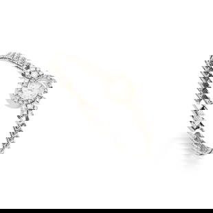 Bulova: A diamond cocktail watch: Bulova: A diamond cocktail watch The circular dial with baton indicators, the case and the integral bracelet set with graduated round-cut diamonds, stamped, numbered 23215 (Length: 17cm)