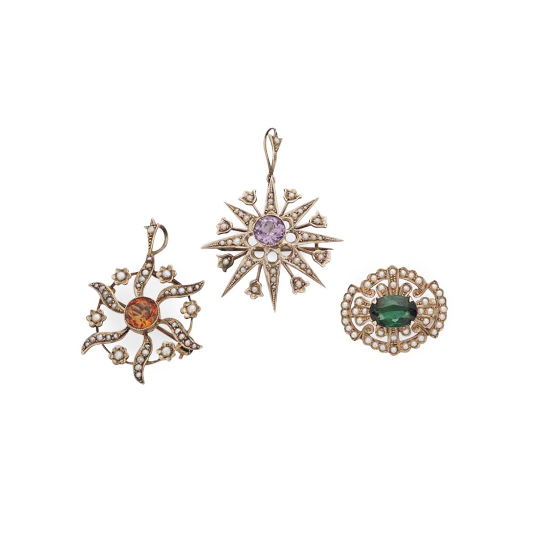 Three gem-set brooches (1 of 1)