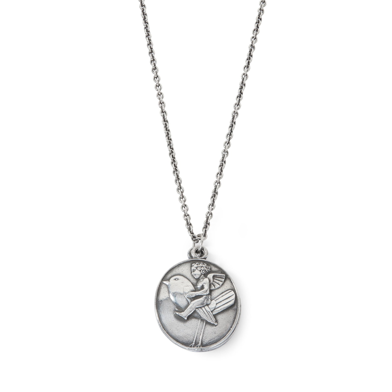 BERTOLD LÖFFLER (1874-1960) FOR WIENER WERKSTÄTTE LOCKET PENDANT, CIRCA 1910: BERTOLD LÖFFLER (1874-1960) FOR WIENER WERKSTÄTTE LOCKET PENDANT, CIRCA 1910 white metal, with later chain, stamped artist's and maker's marks (3.5cm tall including bale)