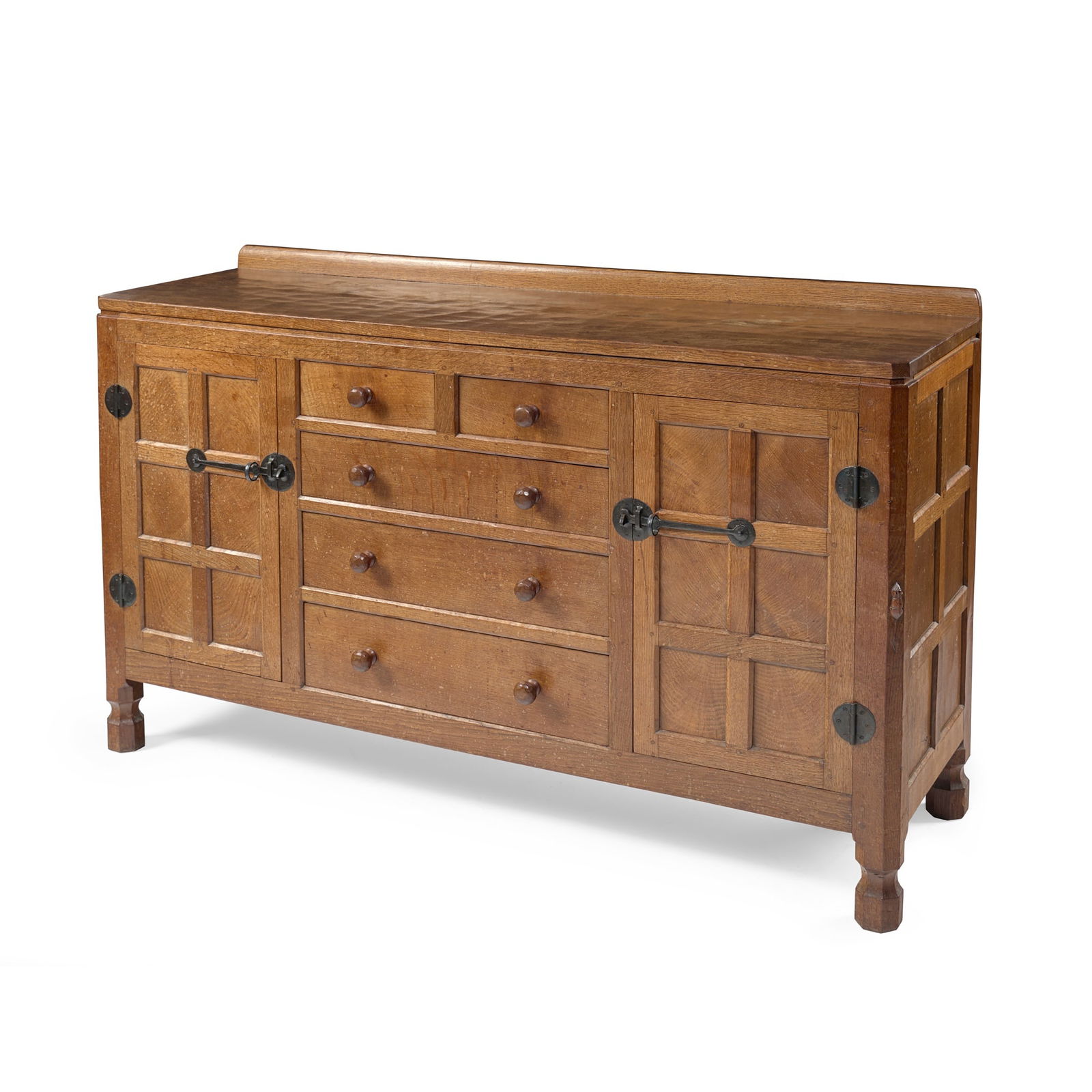 ROBERT ‘MOUSEMAN’ THOMPSON (1876-1955) SIDEBOARD, 1950's: ROBERT ‘MOUSEMAN’ THOMPSON (1876-1955) SIDEBOARD, 1950's oak, with carved mouse signature (152cm wide, 93.3cm high, 46cm deep) Provenance: Purchased from the vendor's uncle and aunt from t