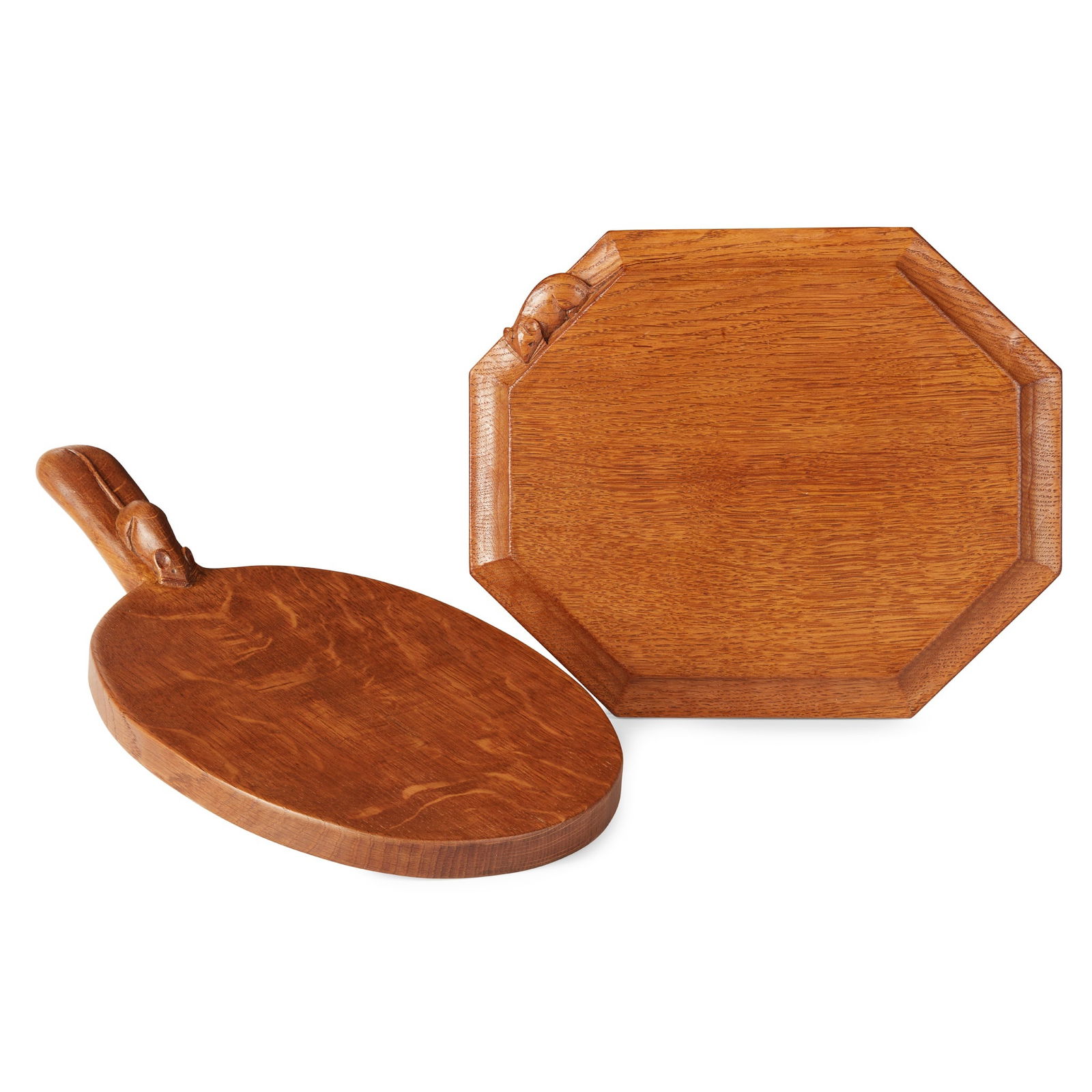 ROBERT ‘MOUSEMAN’ THOMPSON (1876-1955) BREADBOARD AND CHEESEBOARD, 1970's-80's (1 of 2)